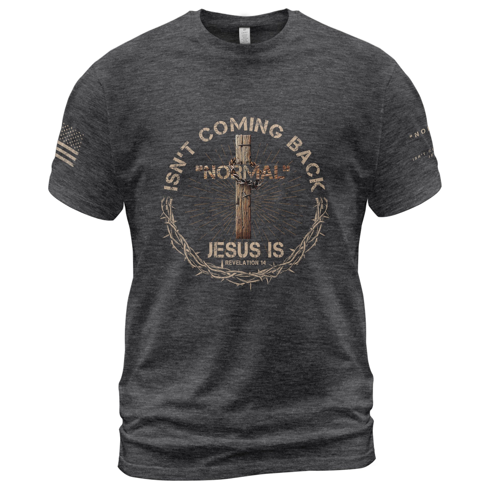 Christian Shirts for Men, Revelation 14 Jesus Over Normal - Christian Tee Shirts - Rust Field Wear