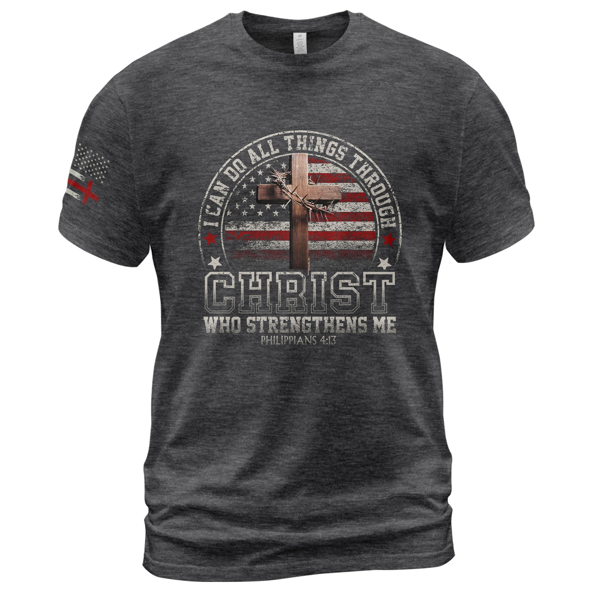 Faith Based Christian Tee Shirts, I Can Do All Things Through Christ Christian - Christian Shirts for Men - Rust Field Wear