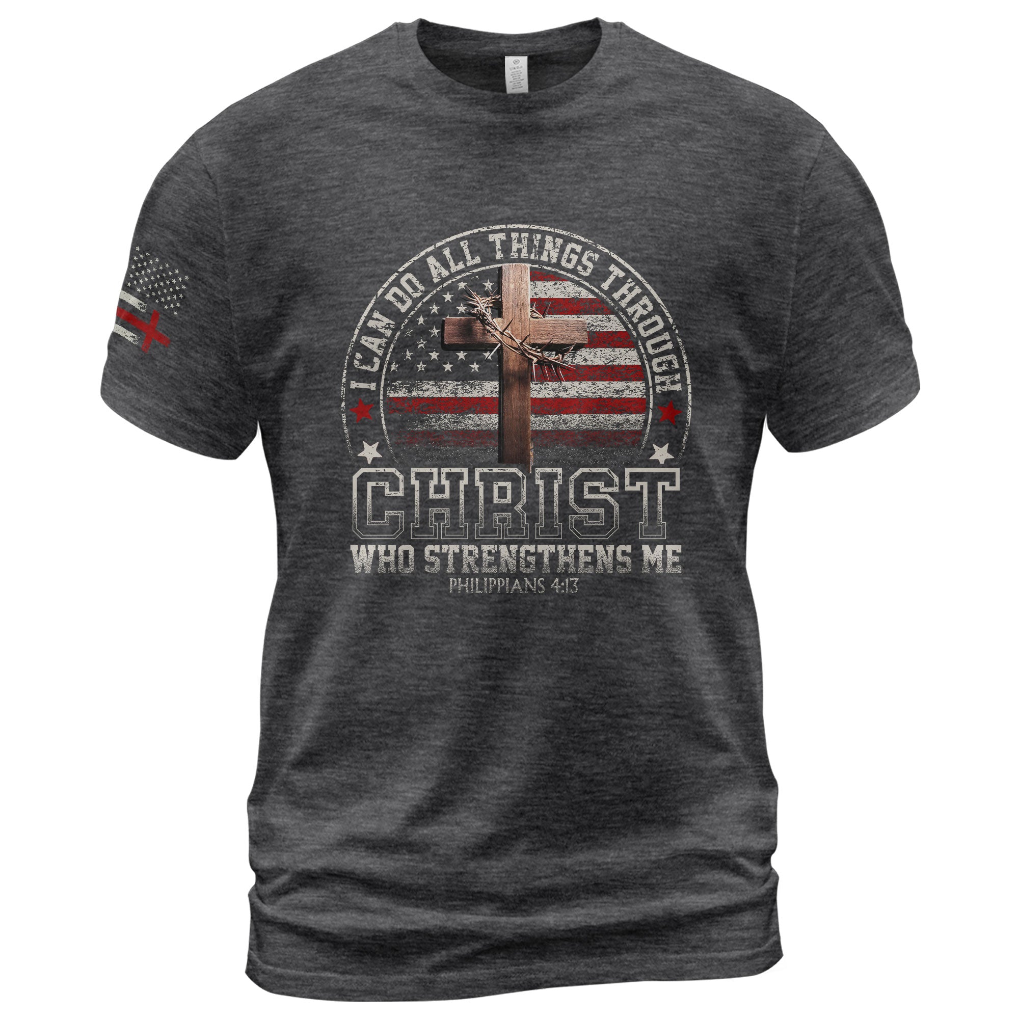 Faith Based Christian Tee Shirts, I Can Do All Things Through Christ Christian - Christian Shirts for Men - Rust Field Wear
