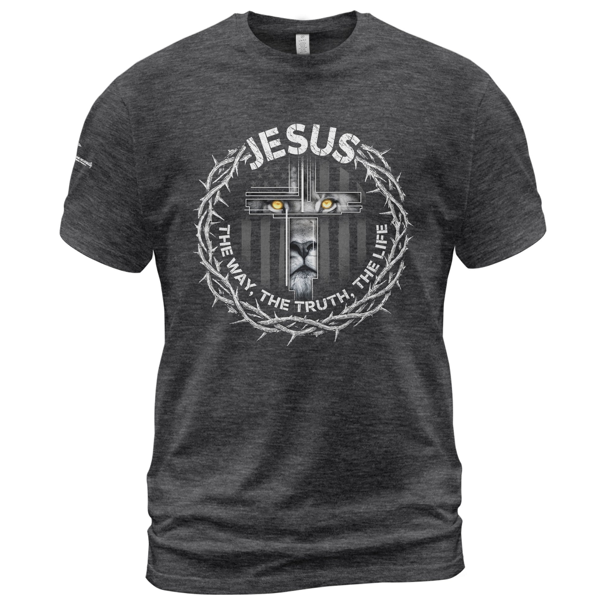 Jesus The Way The Truth The Life Crown of Thorns, Christian Tee Shirts - Faith Shirts for Men - Rust Field Wear