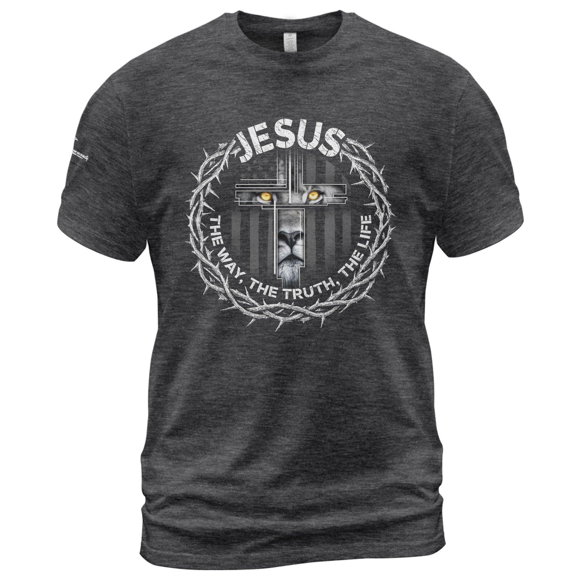 Jesus The Way The Truth The Life Crown of Thorns, Christian Tee Shirts - Faith Shirts for Men - Rust Field Wear