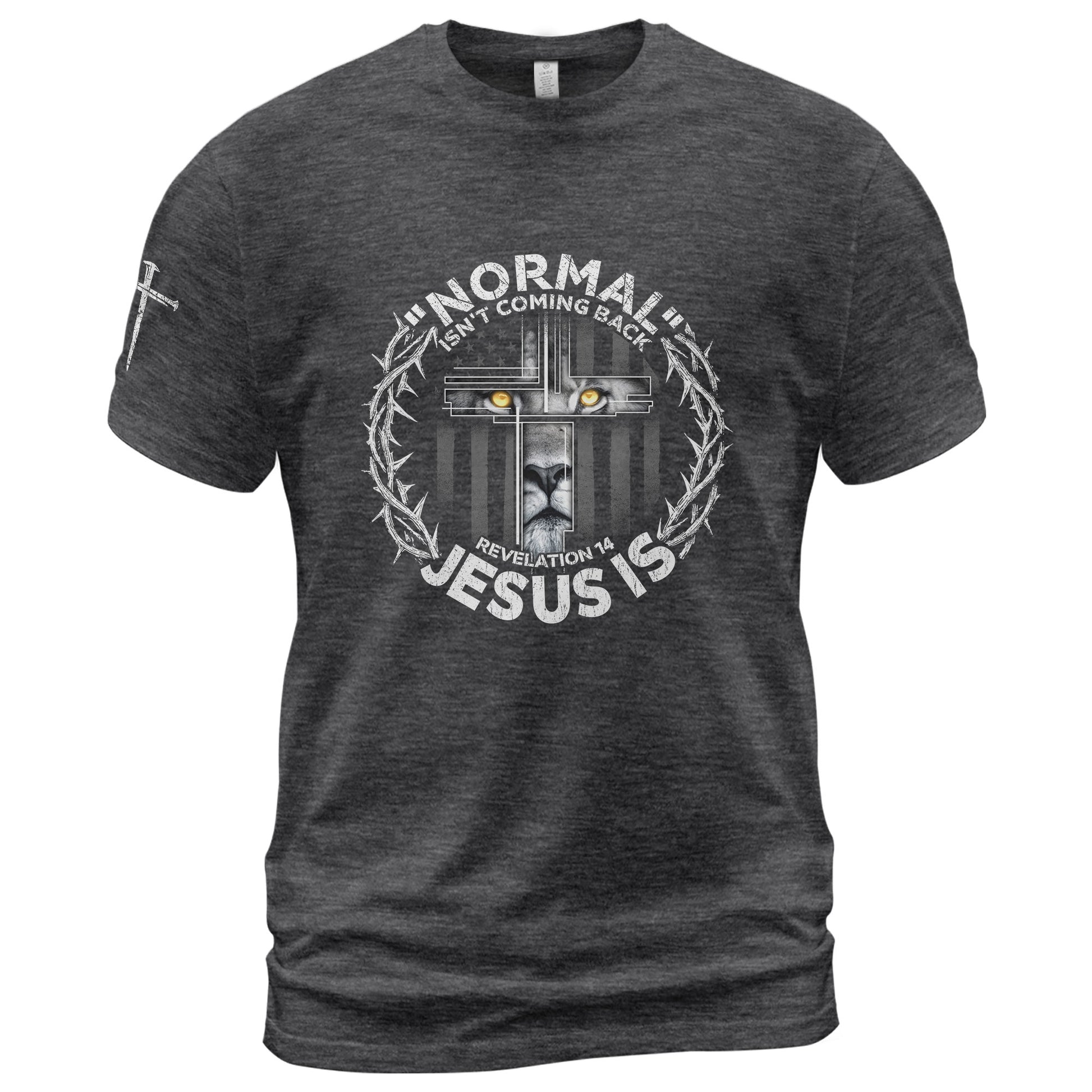 Christian Shirts for Men, Normal Isn’t Coming Back Jesus Is Lion Cross - Christian Tee Shirts - Rust Field Wear
