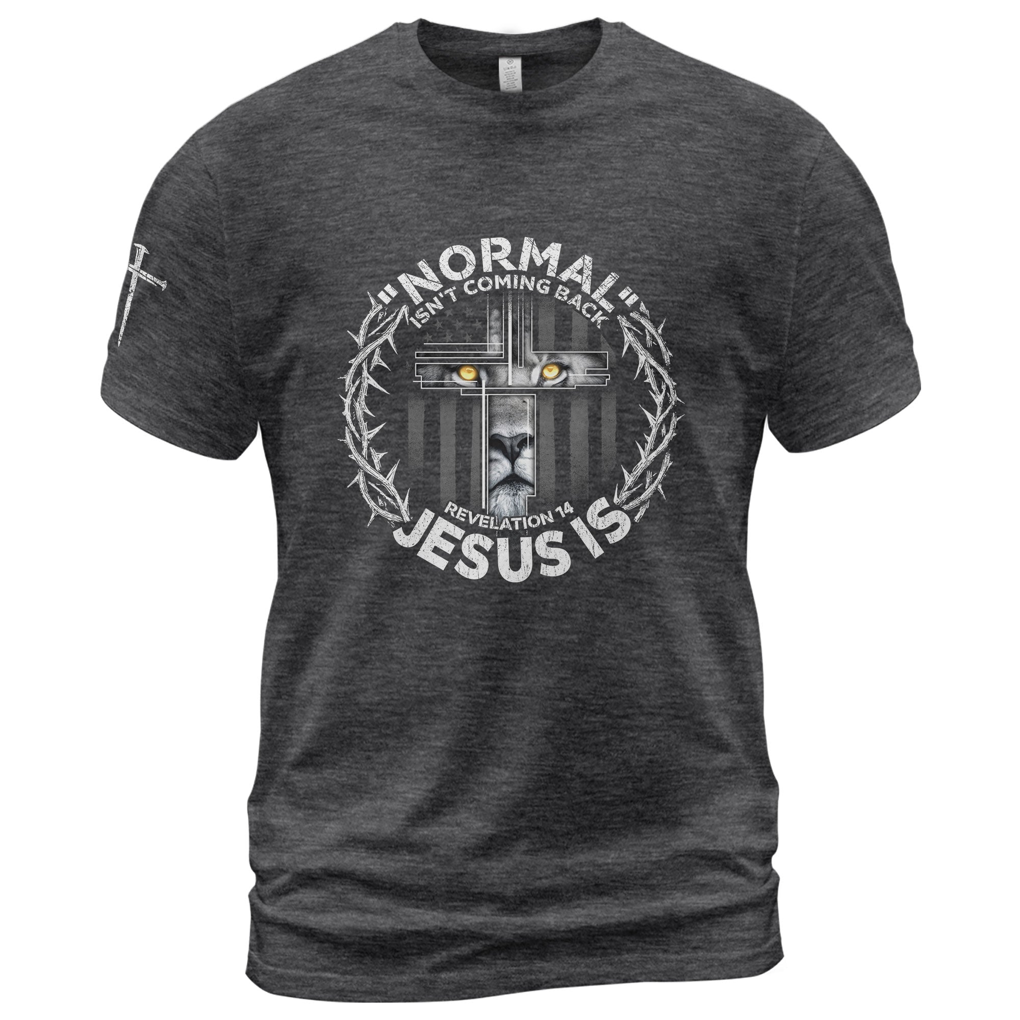 Christian Shirts for Men, Normal Isn’t Coming Back Jesus Is Lion Cross - Christian Tee Shirts - Rust Field Wear