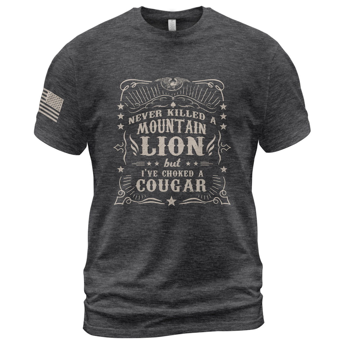 Never Killed A Mountain Lion But Ive Choked A Cougar Vintage Graphic T-Shirt Tee