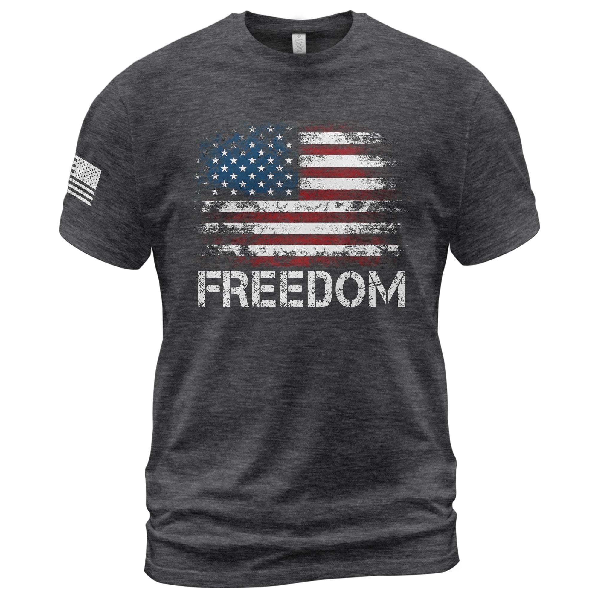 Freedom Shirts for Men, Freedom Distressed American Flag Bold Patriotic - Patriotic T Shirts - Rust Field Wear