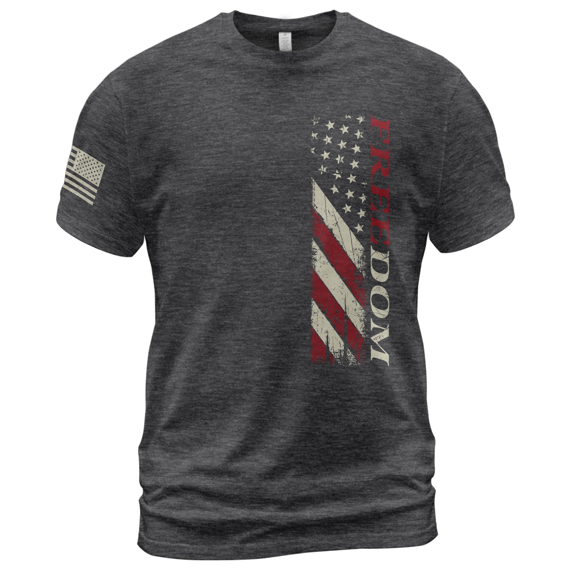 Freedom Vertical American Flag Patriotic Tribute, Patriotic T Shirts - Freedom Shirts for Men - Rust Field Wear