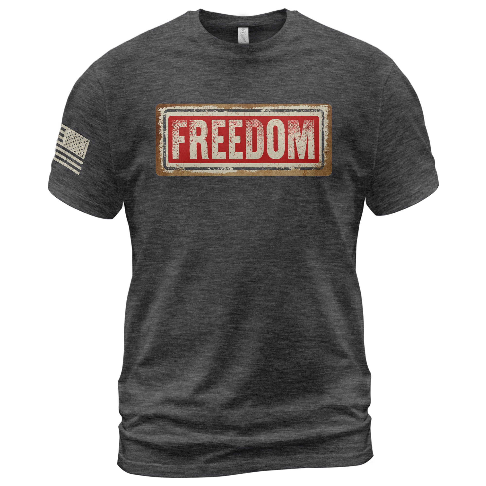 Patriotic T Shirts, Freedom Sign Patriotic Tribute - Freedom Shirts for Men - Rust Field Wear