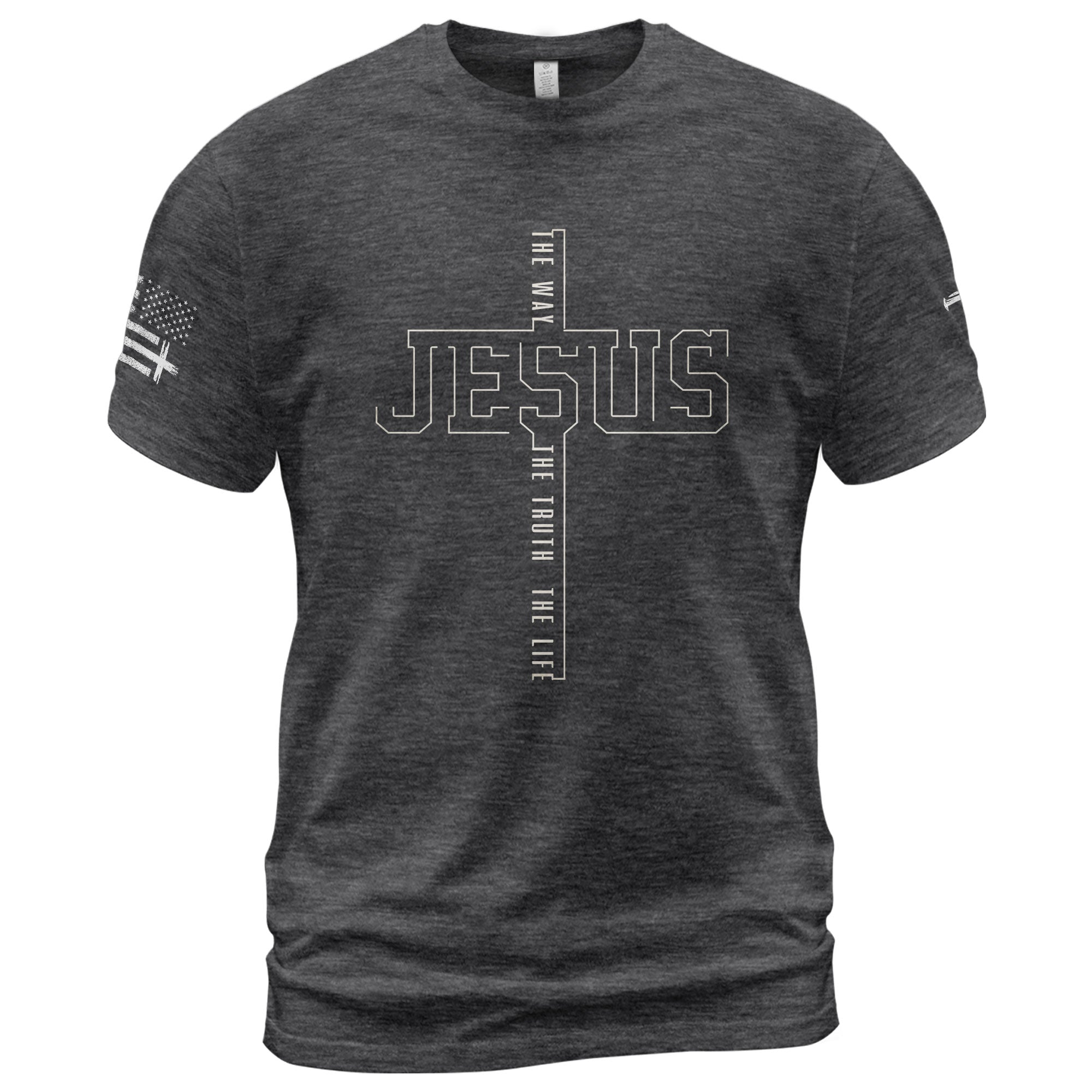 Jesus The Way The Truth The Life Cross Nail Design - Christian Tee Shirts, Christian Shirts for Men - Rust Field Wear