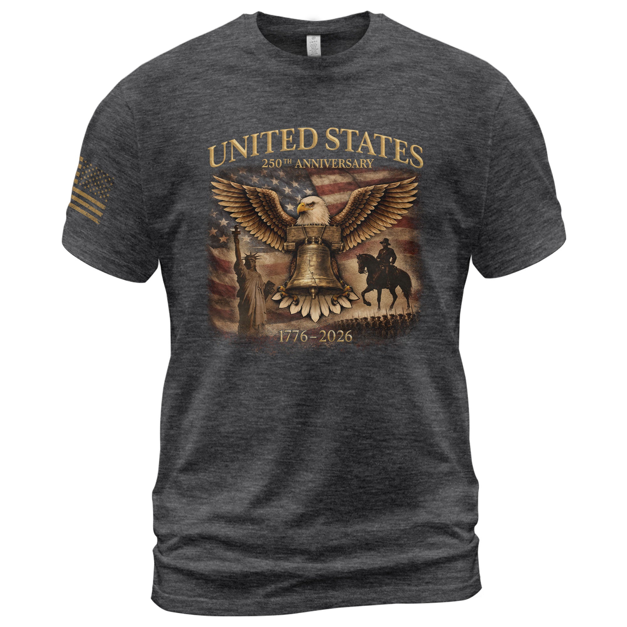 USA 250th Anniversary 250 Years Shirt 1776-2026 Liberty Bell Eagle Patriotic - Rust Field Wear