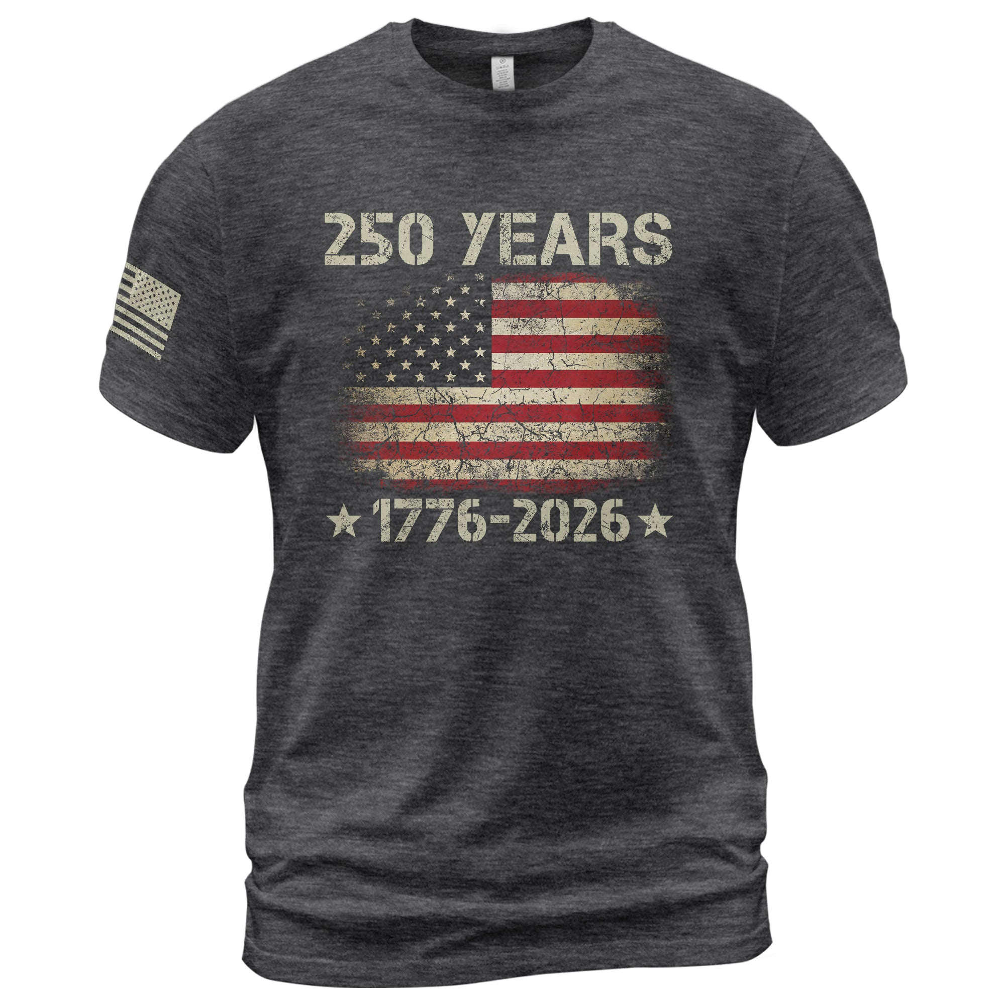 250 Years American Independence T-Shirt 1776–2026 – Vintage USA Flag Patriotic Shirt - Rust Field Wear