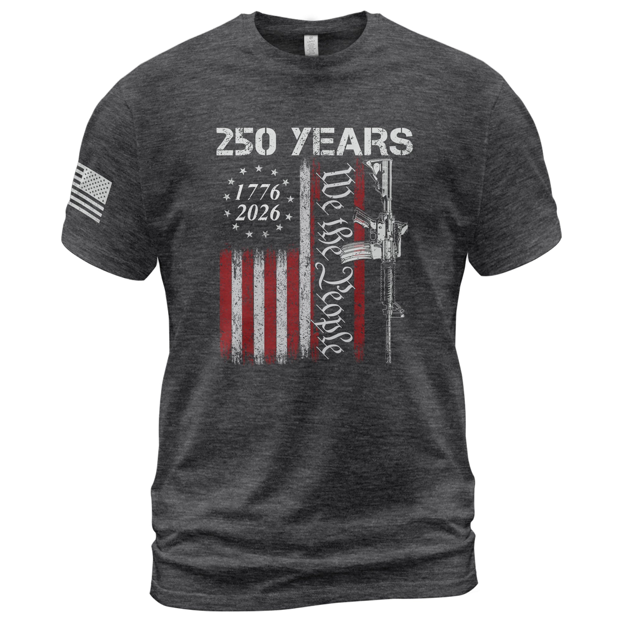 250 Years We The People T-Shirt – Vintage USA Flag 1776–2026 Independence Tee - Rust Field Wear
