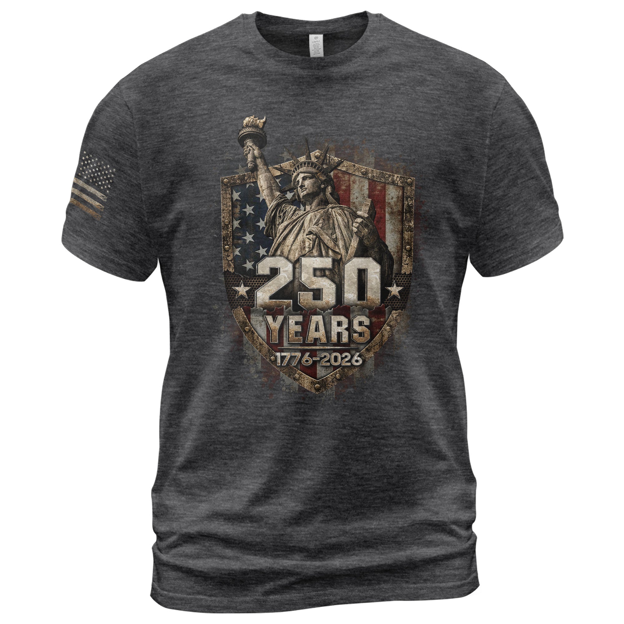 USA 250th Anniversary Shirt 1776-2026 Statue of Liberty Patriotic American Flag - Rust Field Wear