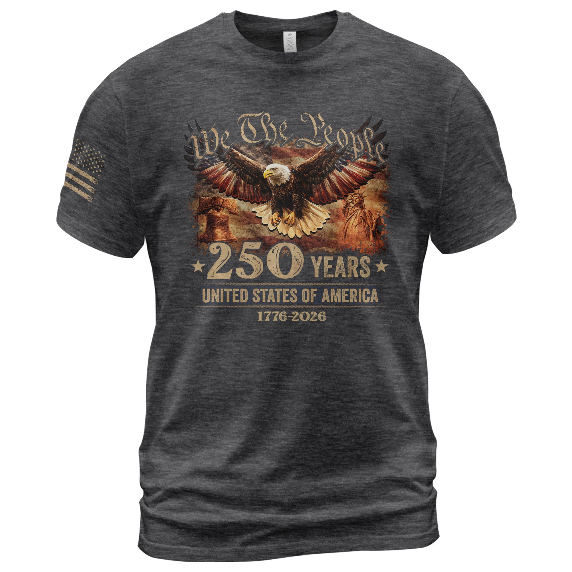 USA 250th Anniversary Shirt 1776-2026 Eagle Liberty Bell Statue of Liberty Patriotic - Rust Field Wear