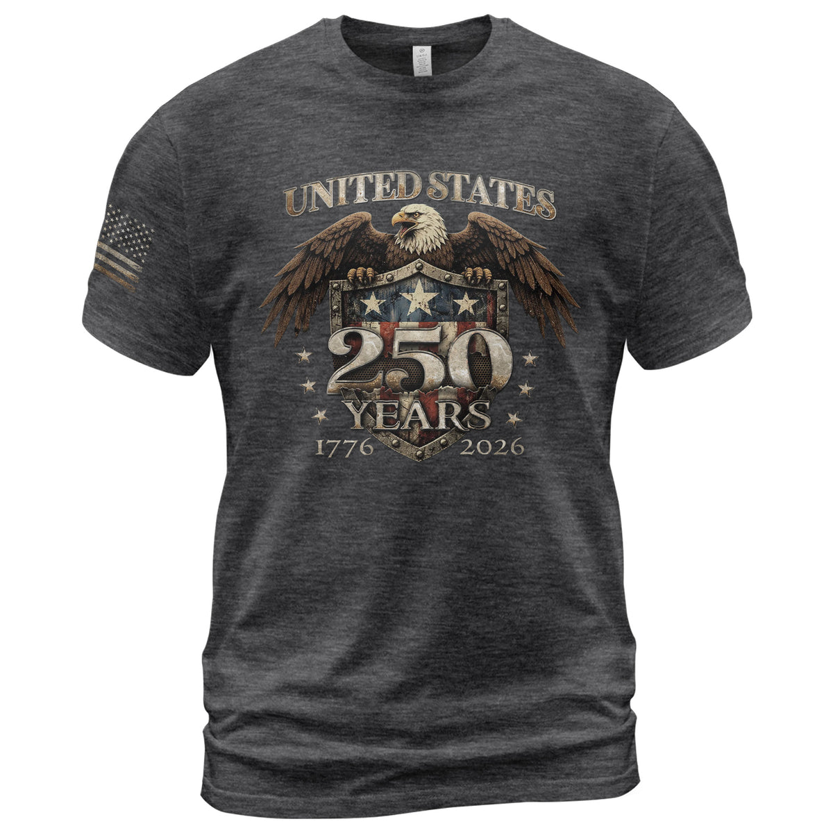 USA 250th Anniversary 250 Years Shirt 1776-2026 Patriotic American Eagle Shield - Rust Field Wear