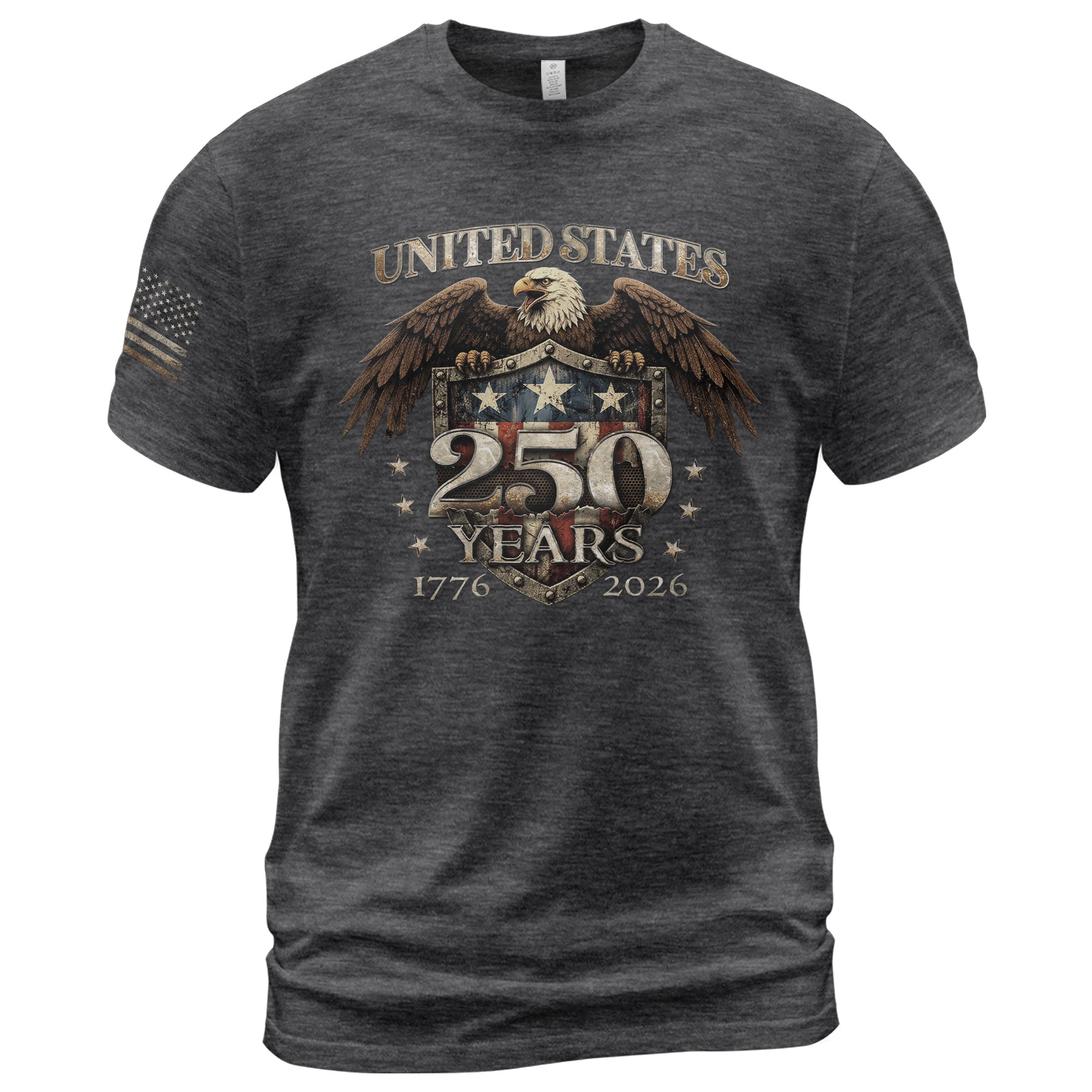 USA 250th Anniversary 250 Years Shirt 1776-2026 Patriotic American Eagle Shield - Rust Field Wear