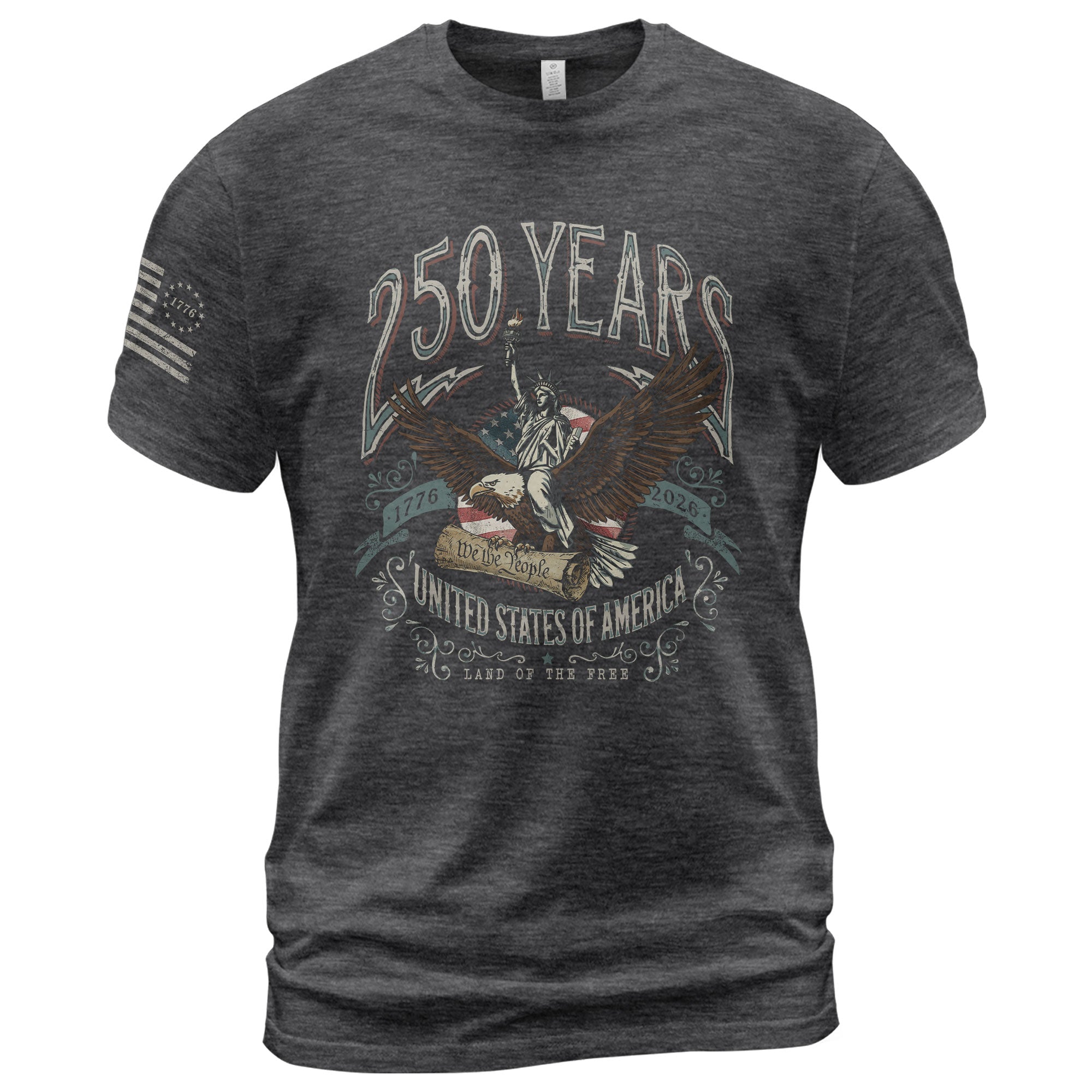 USA 250th Anniversary Shirt 1776–2026 Past and Present Torch of Freedom - Rust Field Wear