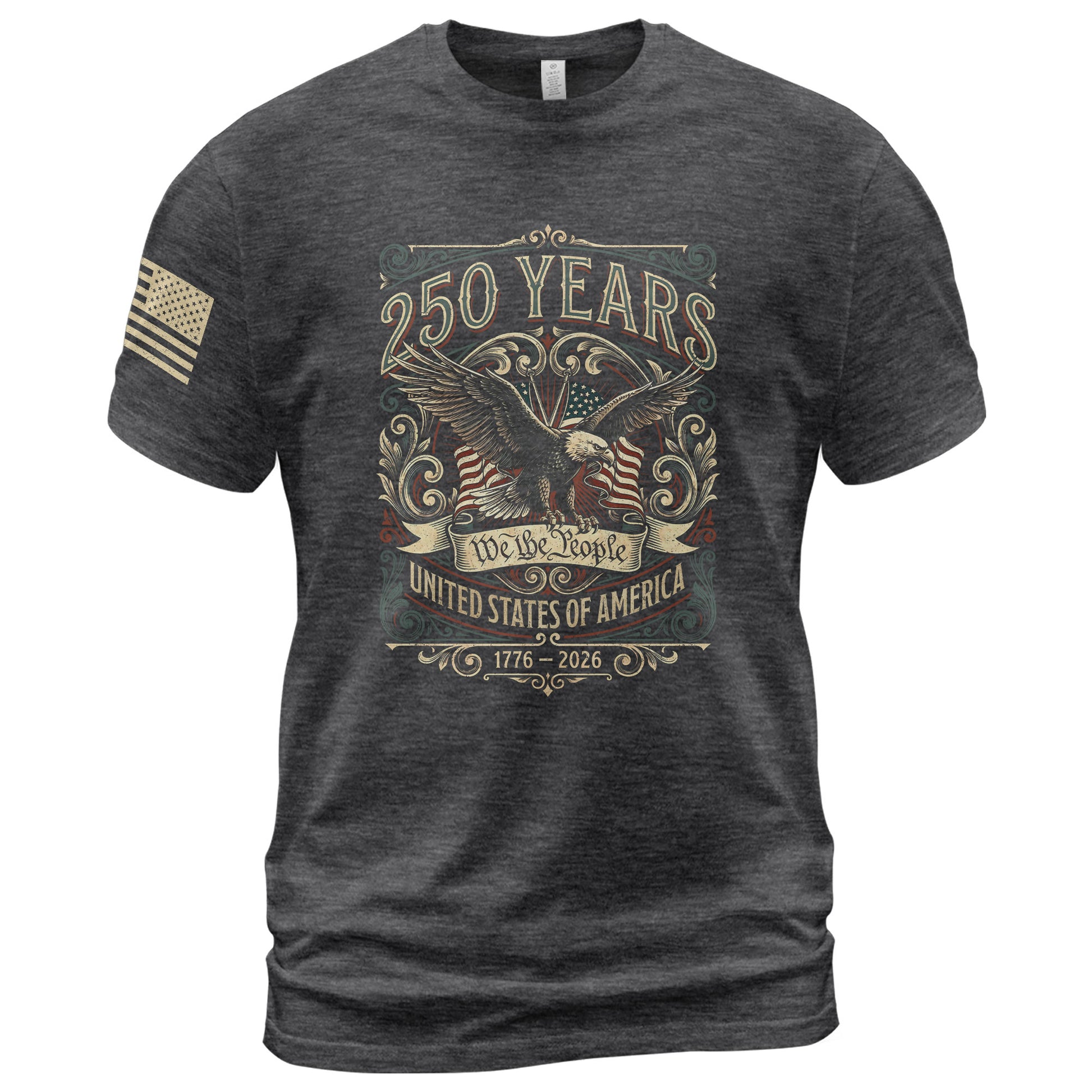 United States 250 Years Independence Shirt 1776–2026 American Eagle Patriotic Apparel - Rust Field Wear