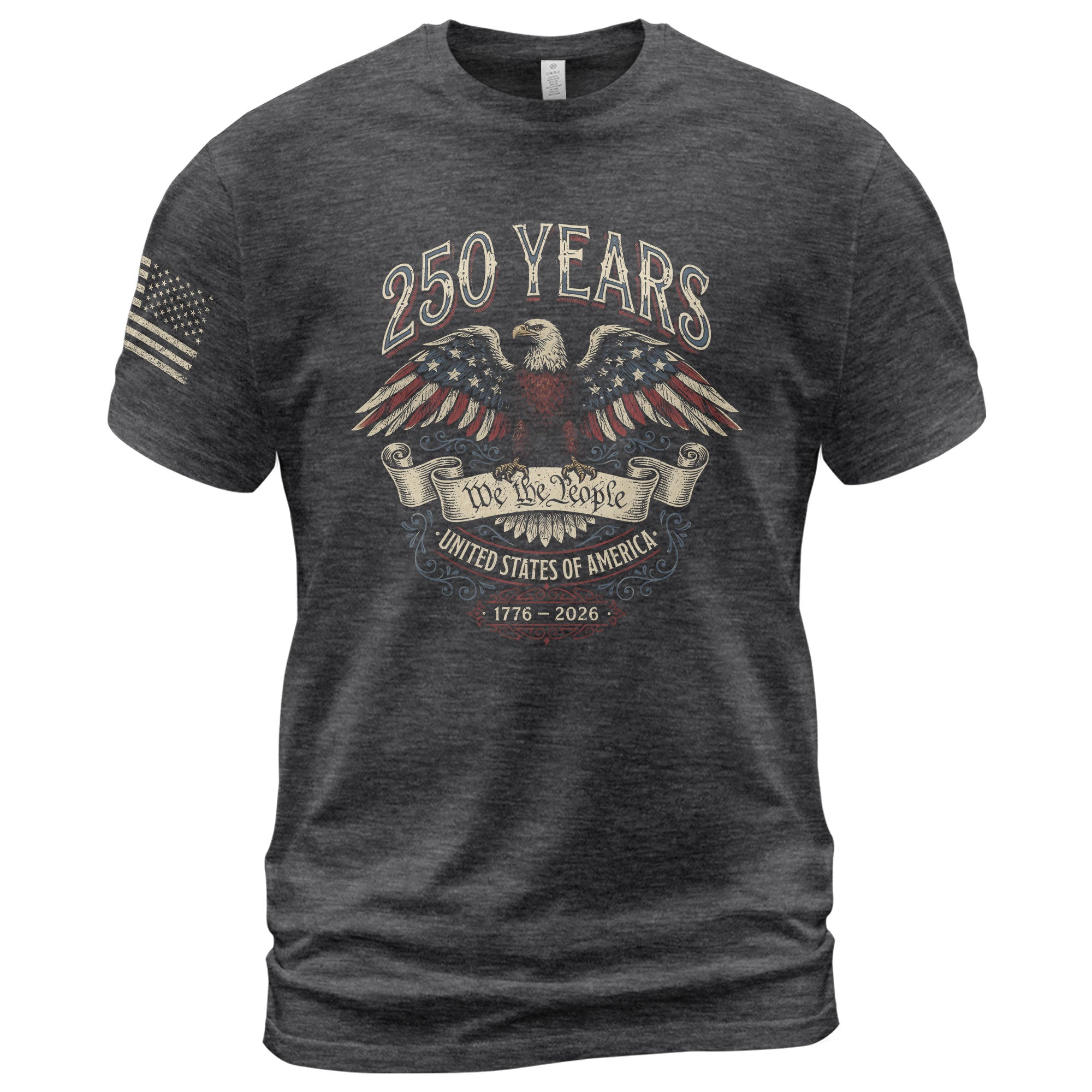 250 Years America Anniversary Shirt 1776–2026 Past and Present American Eagle Design - Rust Field Wear