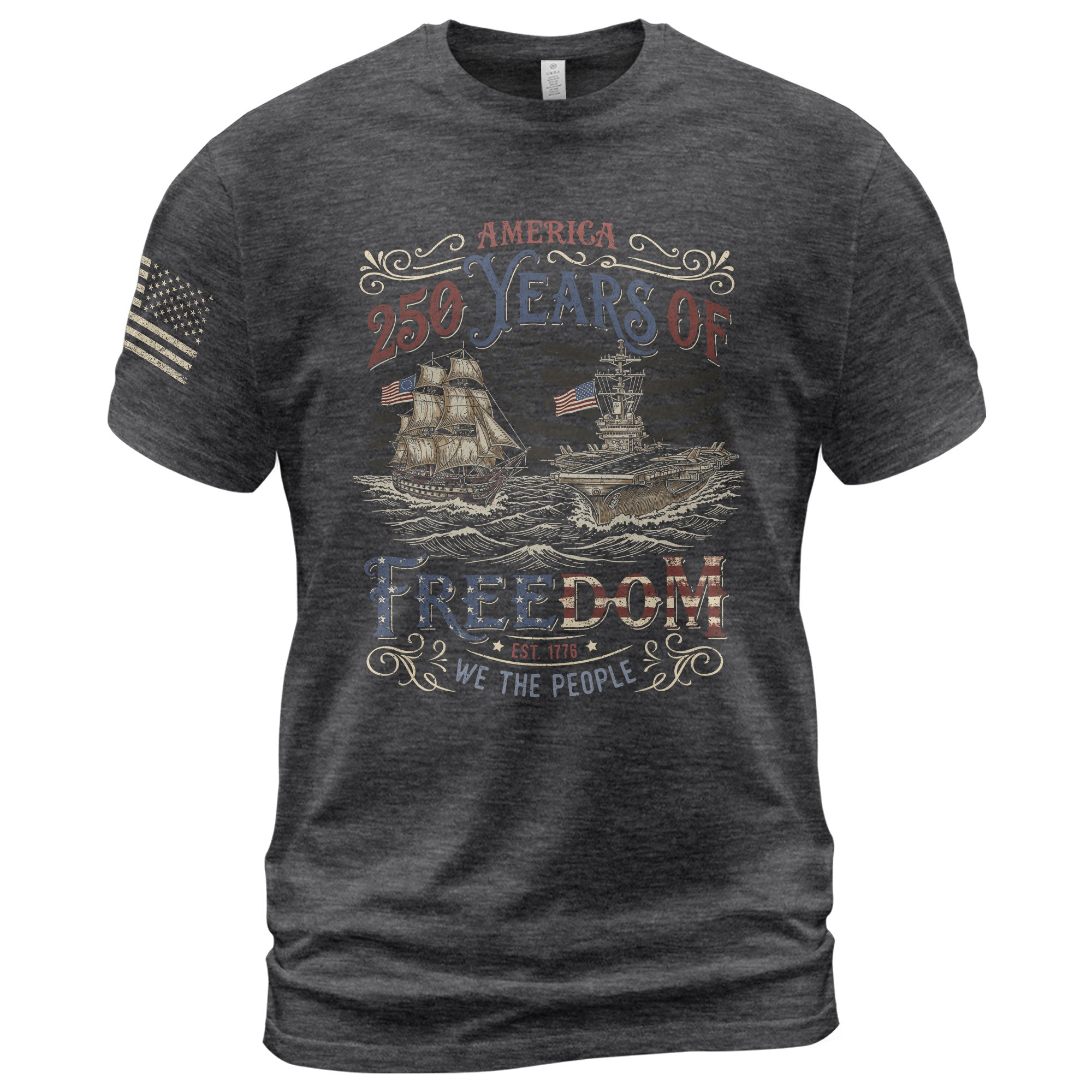 USA Patriotic 250th Anniversary Shirt Freedom Heritage Since 1776 - Rust Field Wear