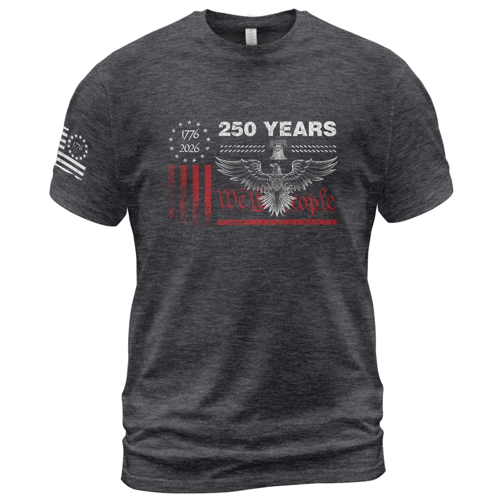 USA 250th Anniversary T-Shirt 250 Years 1776-2026 Eagle Liberty Bell Patriotic American Apparel - Rust Field Wear