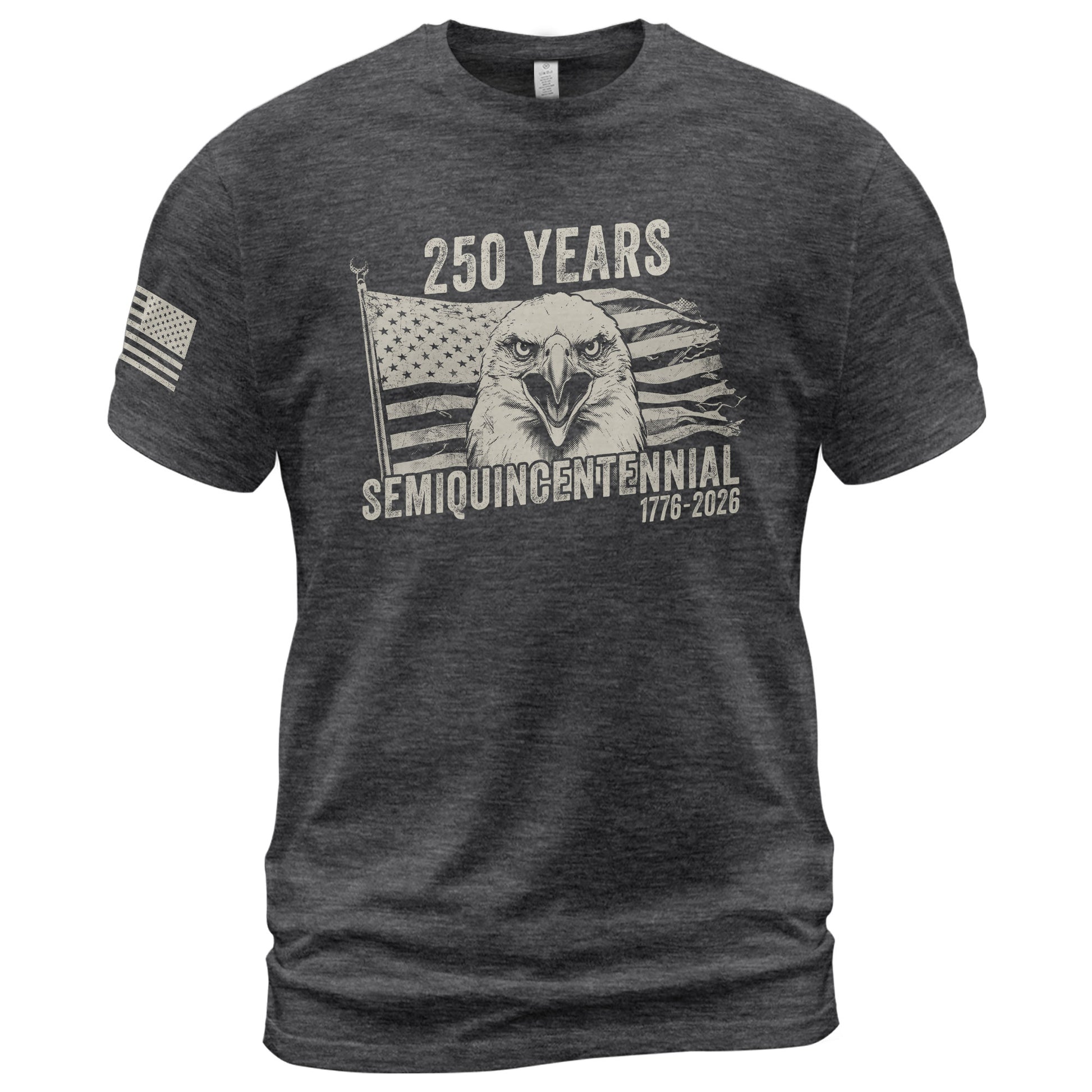 American Heritage 250th Anniversary T-Shirt - USA 250 Years 1776-2026 Patriotic Eagle & Flag Men’s Tee - Rust Field Wear