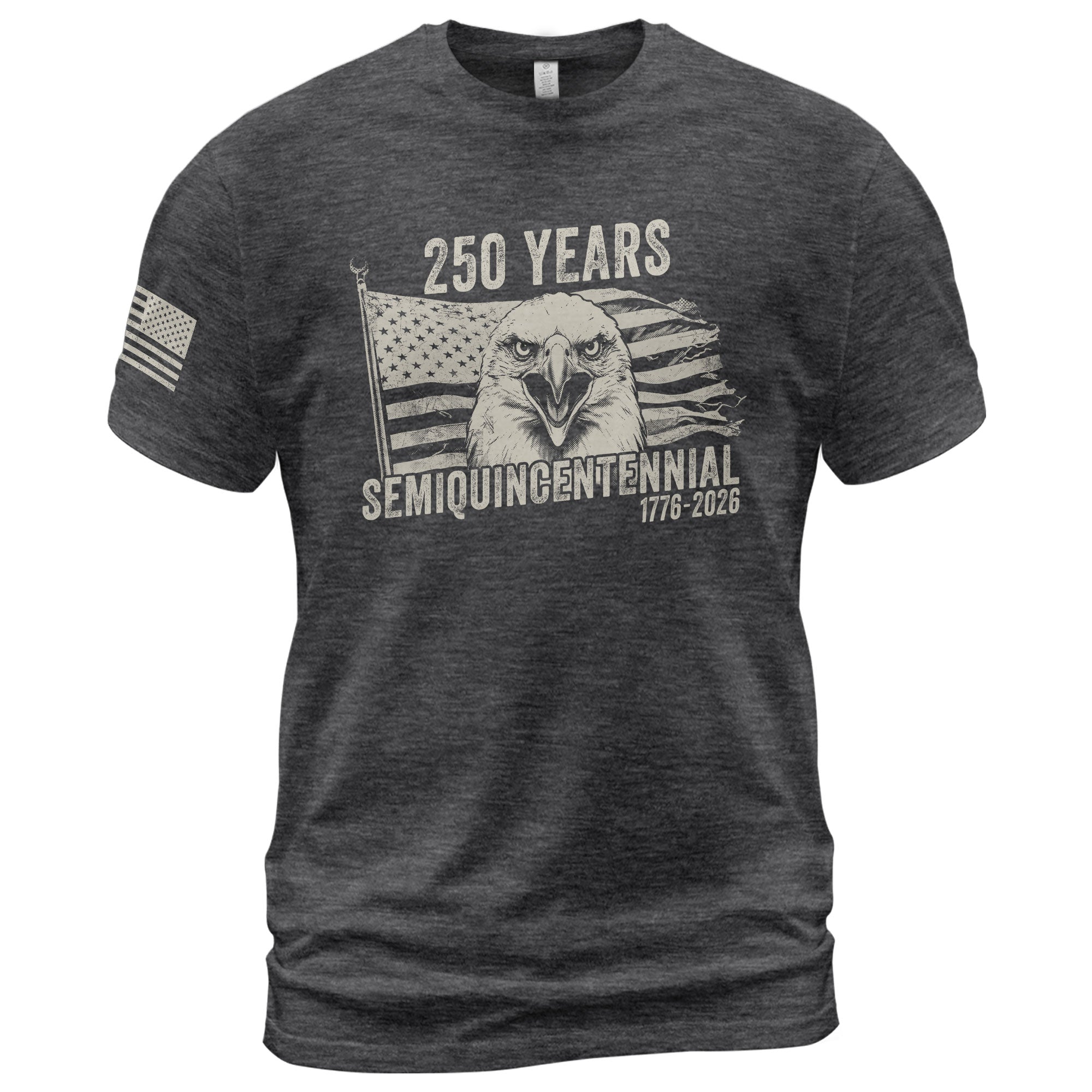 American Heritage 250th Anniversary T-Shirt - USA 250 Years 1776-2026 Patriotic Eagle & Flag Men’s Tee - Rust Field Wear