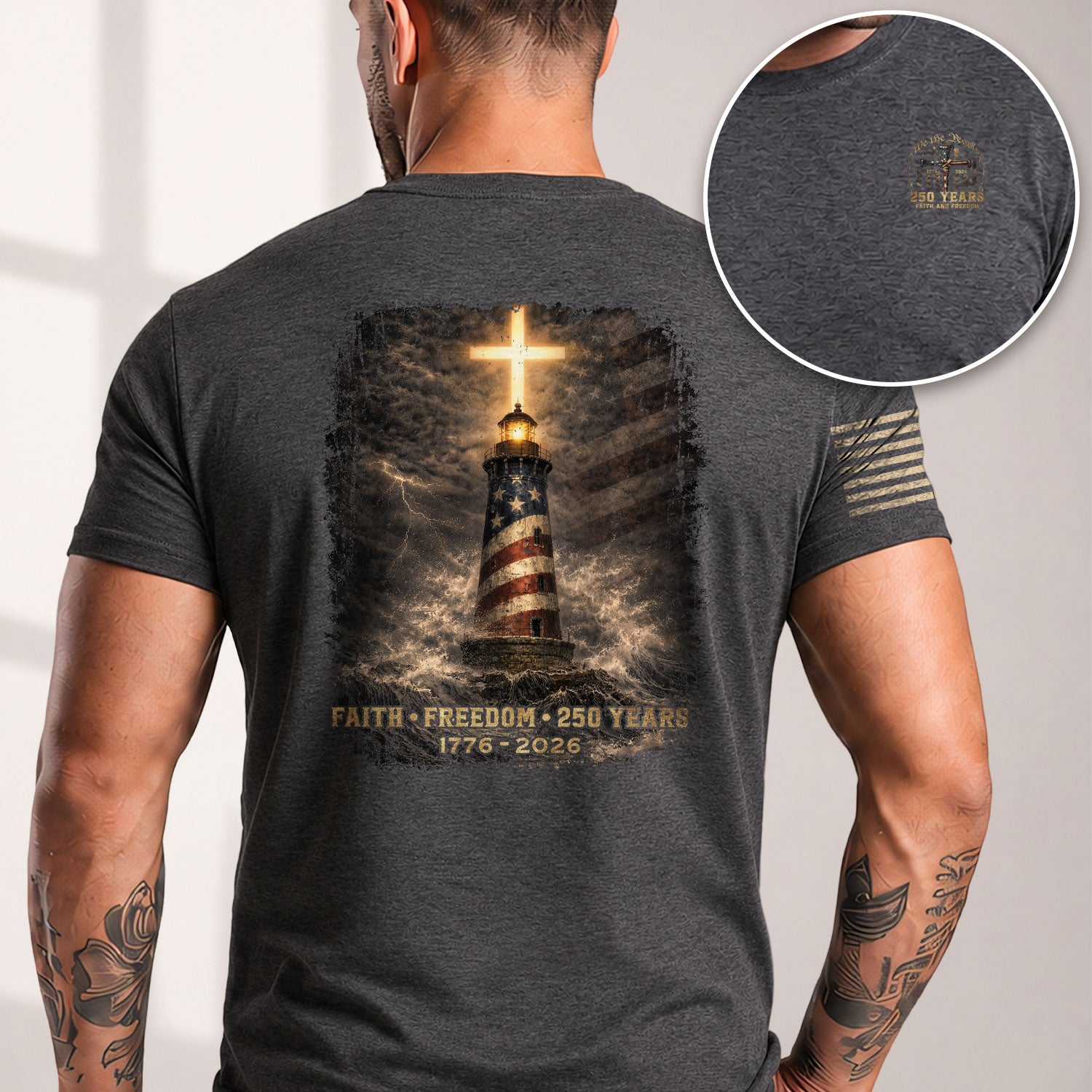 USA 250 Years Heritage Cross Shirt 1776–2026 Patriotic Celebration Shirt - Rust Field Wear