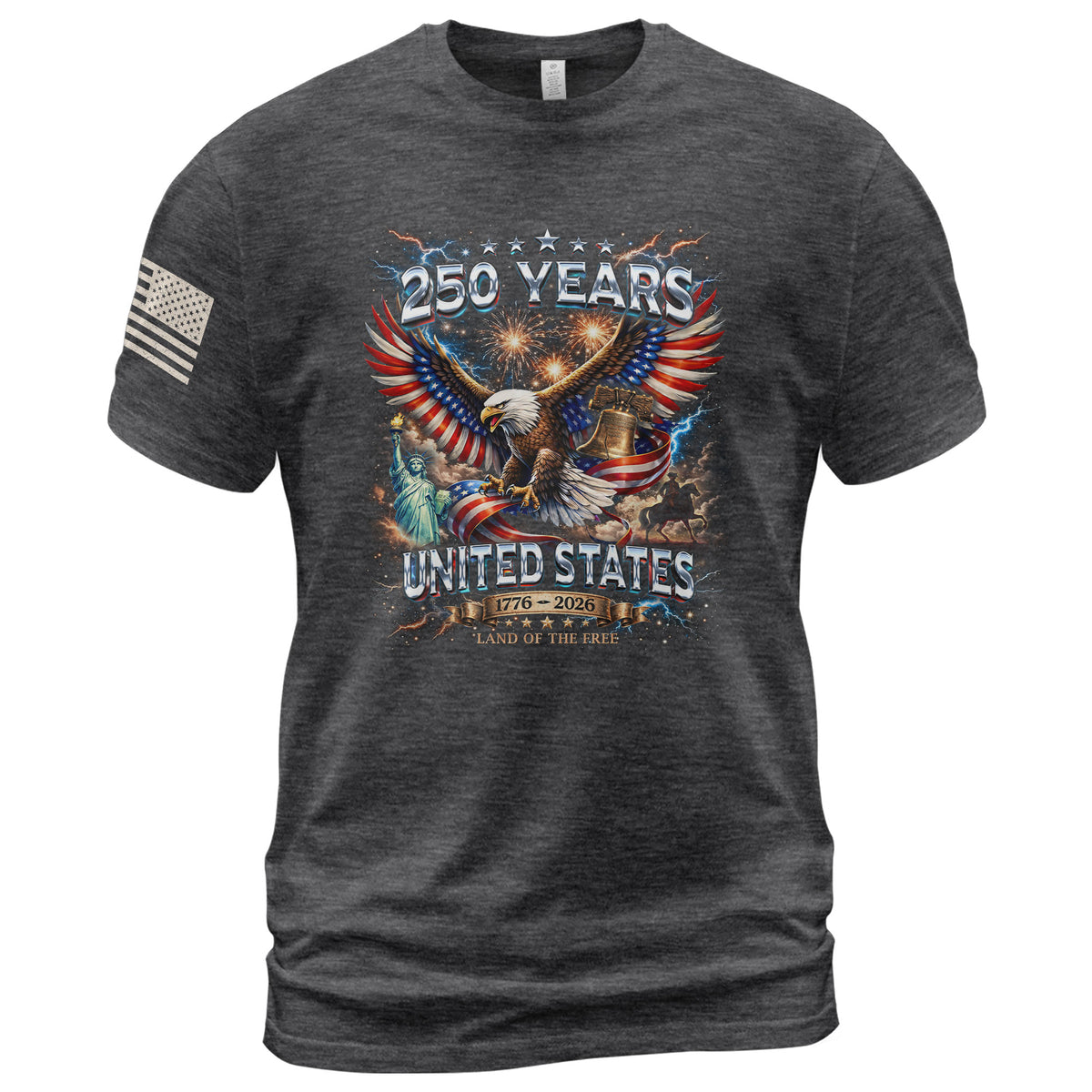 USA 250th Anniversary Shirt - 250th Year American Anniversary Flag Eagle Bootleg Design - Rust Field Wear