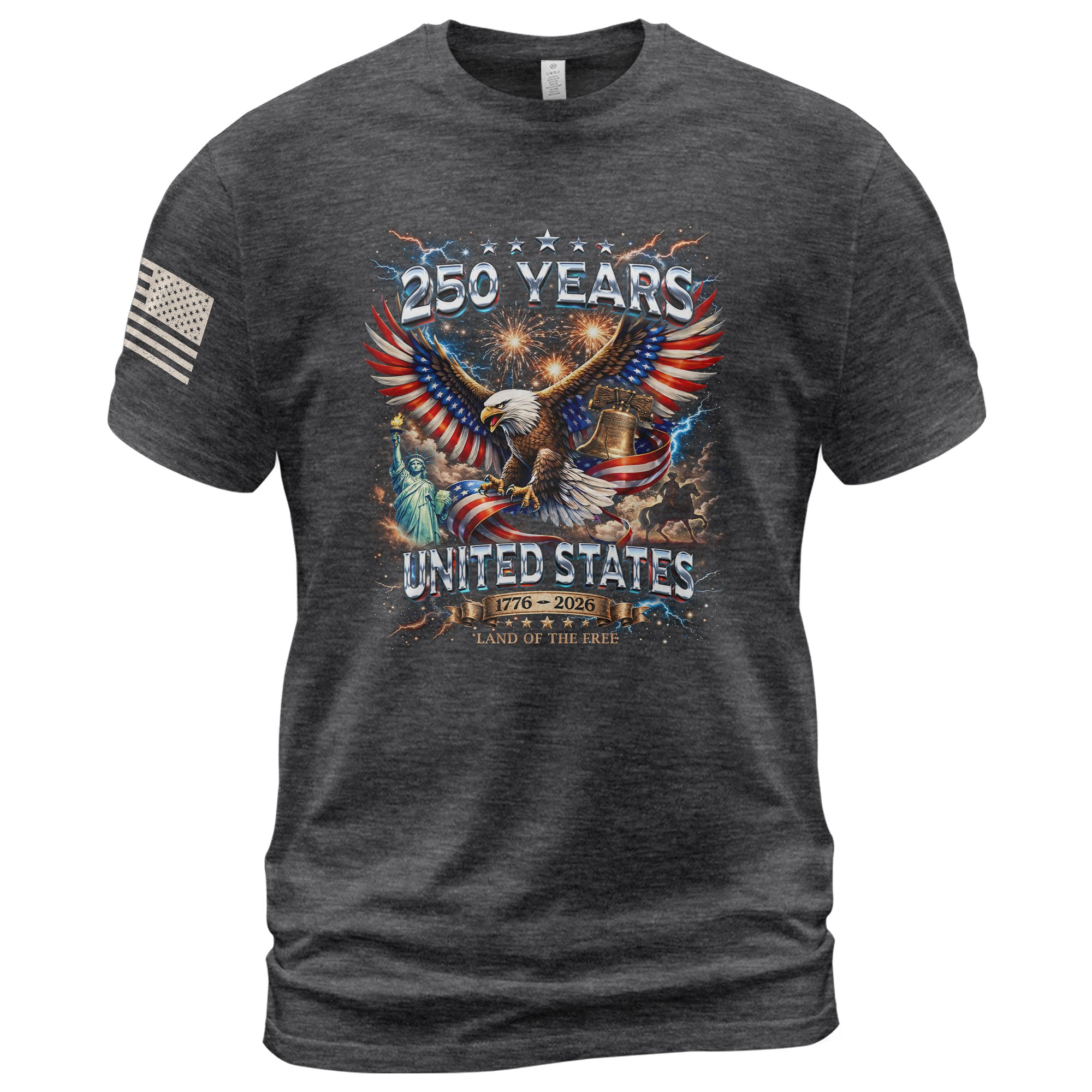 USA 250th Anniversary Shirt - 250th Year American Anniversary Flag Eagle Bootleg Design - Rust Field Wear