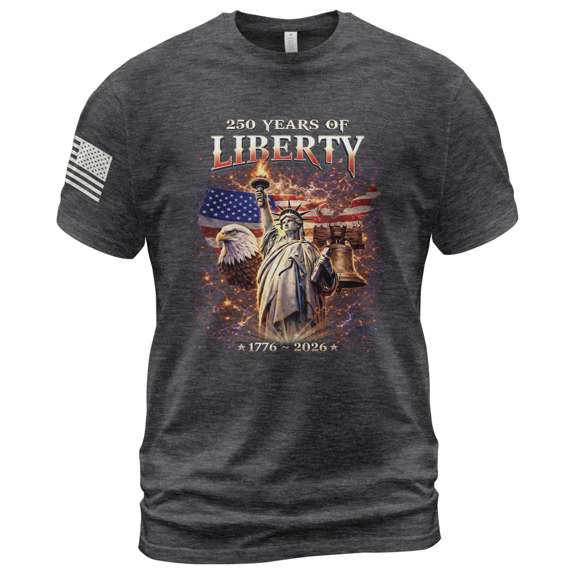 America 250th Anniversary Shirt - 1776-2026 Liberty Bell Tee, 250 Years of Freedom USA Birthday Merchandise - Rust Field Wear