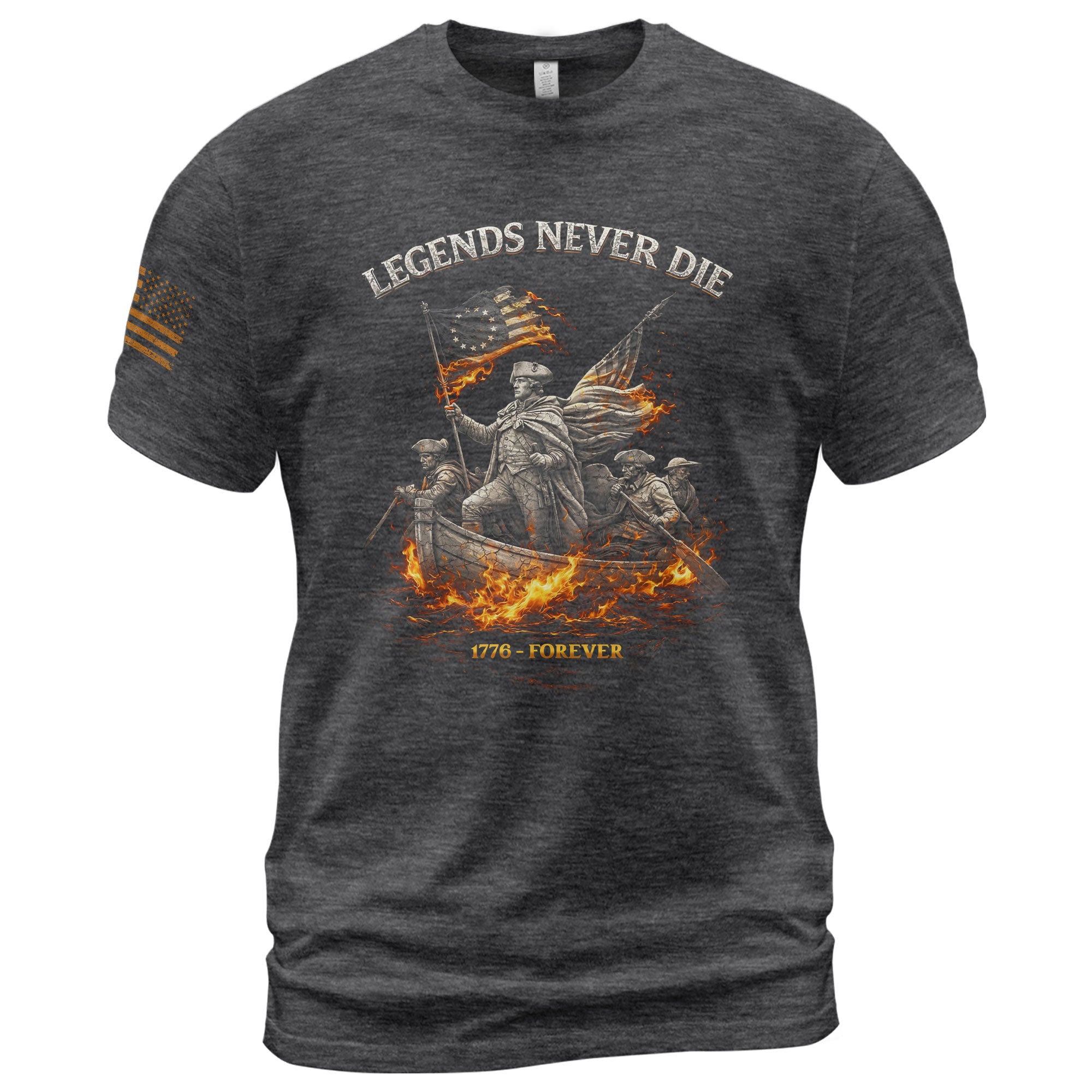America 250th Anniversary T-Shirt 1776-2026 – Legends Never Die George Washington Retro Tee - Rust Field Wear
