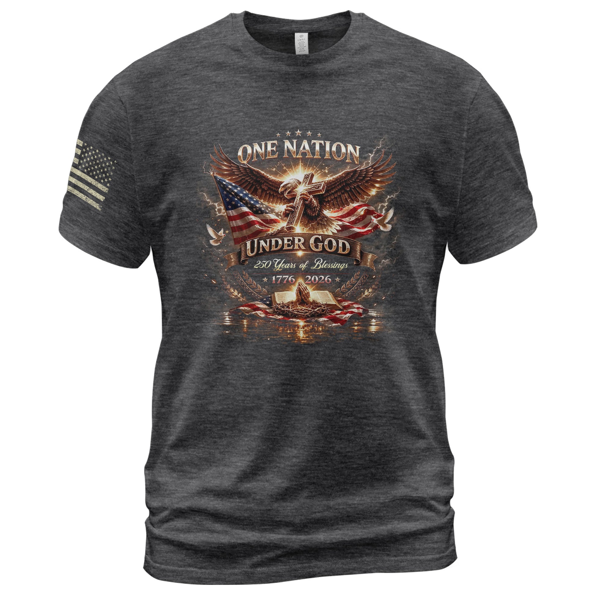 250 Years of Blessings 1776-2026 250 Years Anniversary T-Shirt – Patriotic Flag Freedom 1776 Bootleg Style Shirt - Rust Field Wear