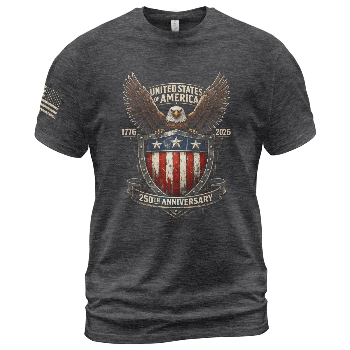 America 250th Anniversary T-Shirt 1776-2026 – Eagle Shield Heritage Tee - Rust Field Wear