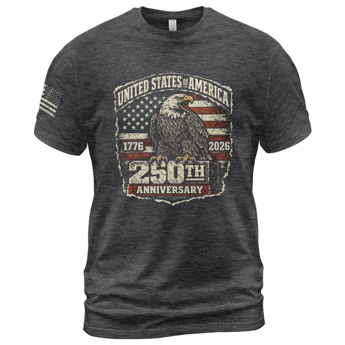 America 250th Anniversary T-Shirt 1776-2026 – USA Patriotic Eagle Legacy Tee - Rust Field Wear