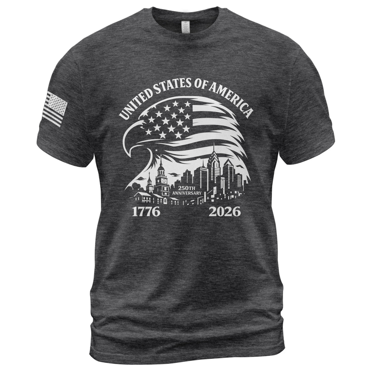 USA 250th Anniversary 1776-2026 T-Shirt – Eagle & American Flag Patriotic Freedom Mens Shirt - Rust Field Wear