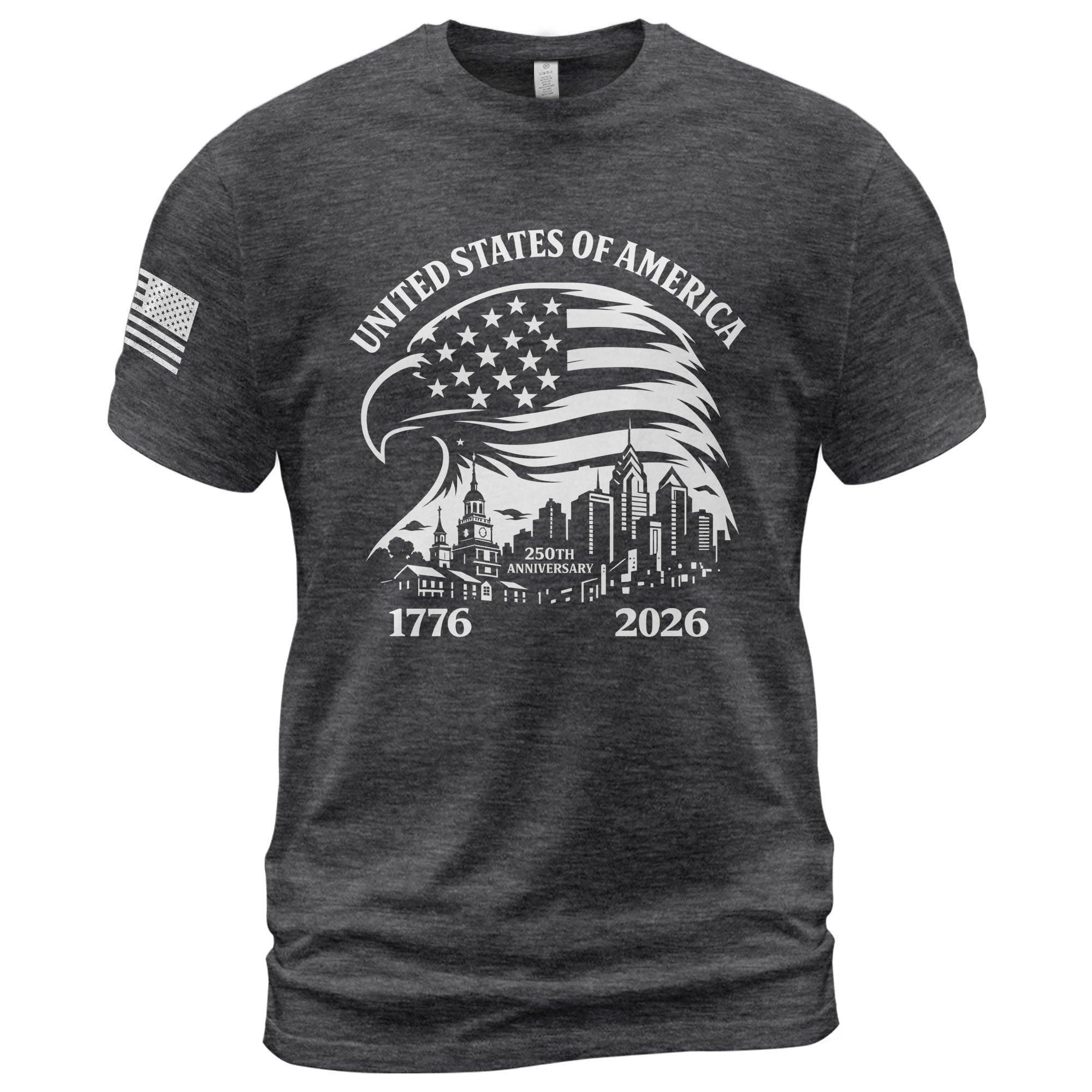 USA 250th Anniversary 1776-2026 T-Shirt – Eagle & American Flag Patriotic Freedom Mens Shirt - Rust Field Wear