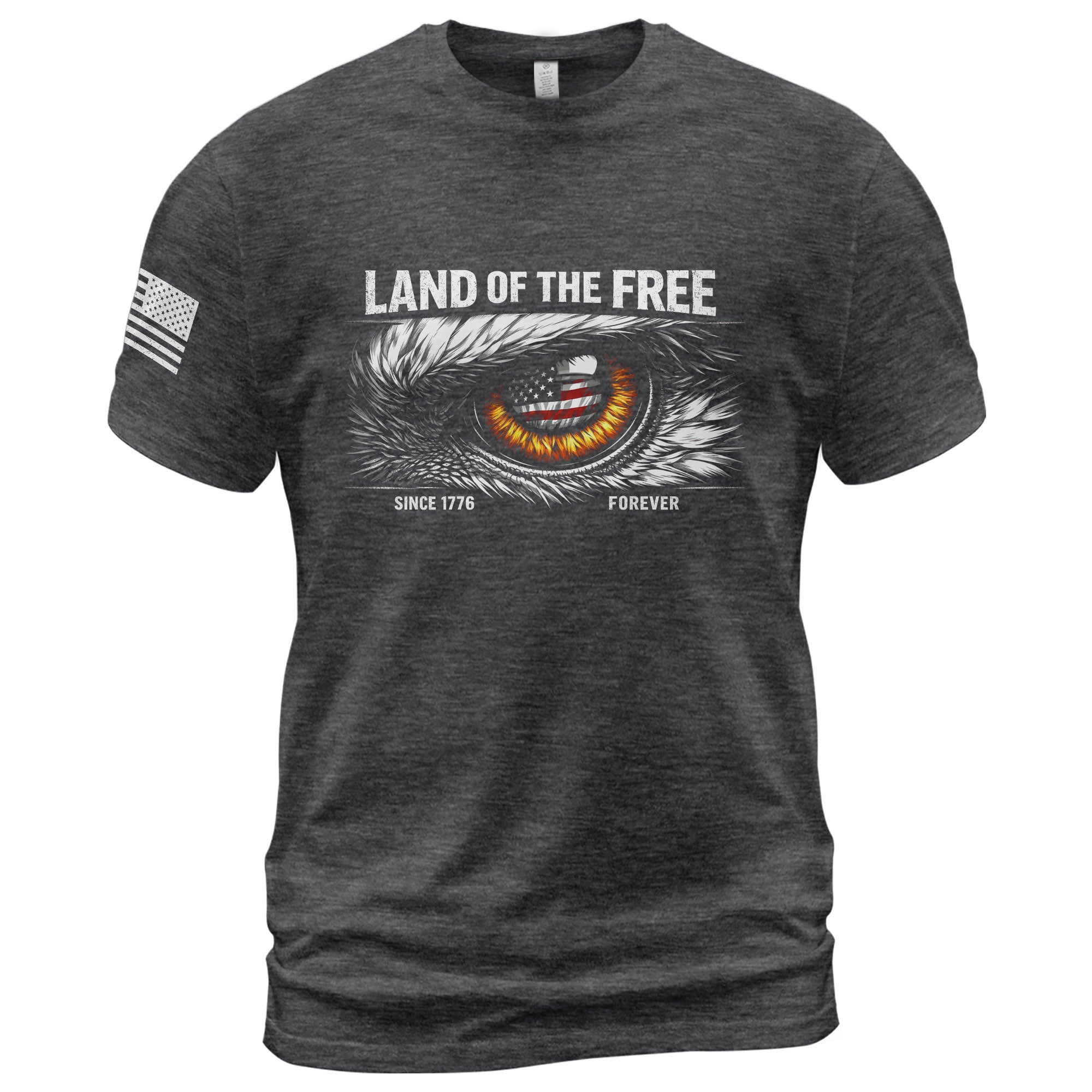250 Years of Freedom 1776-2026 Patriotic T-Shirt – Eagle Eye & American Flag USA Mens Shirt - Rust Field Wear