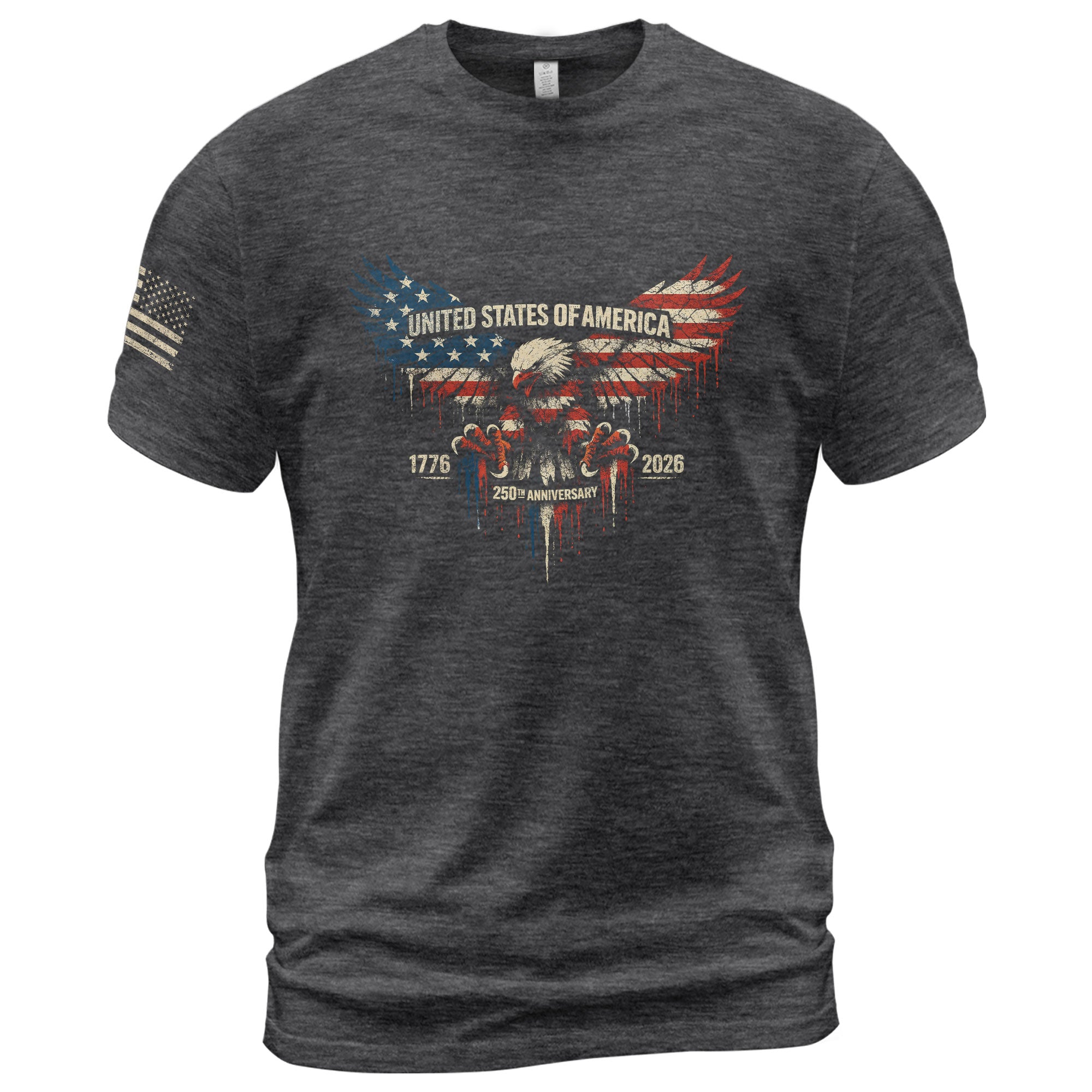 America 250th Anniversary 1776-2026 T-Shirt – USA Flag & Eagle Patriotic 250 Years of Freedom Tee - Rust Field Wear