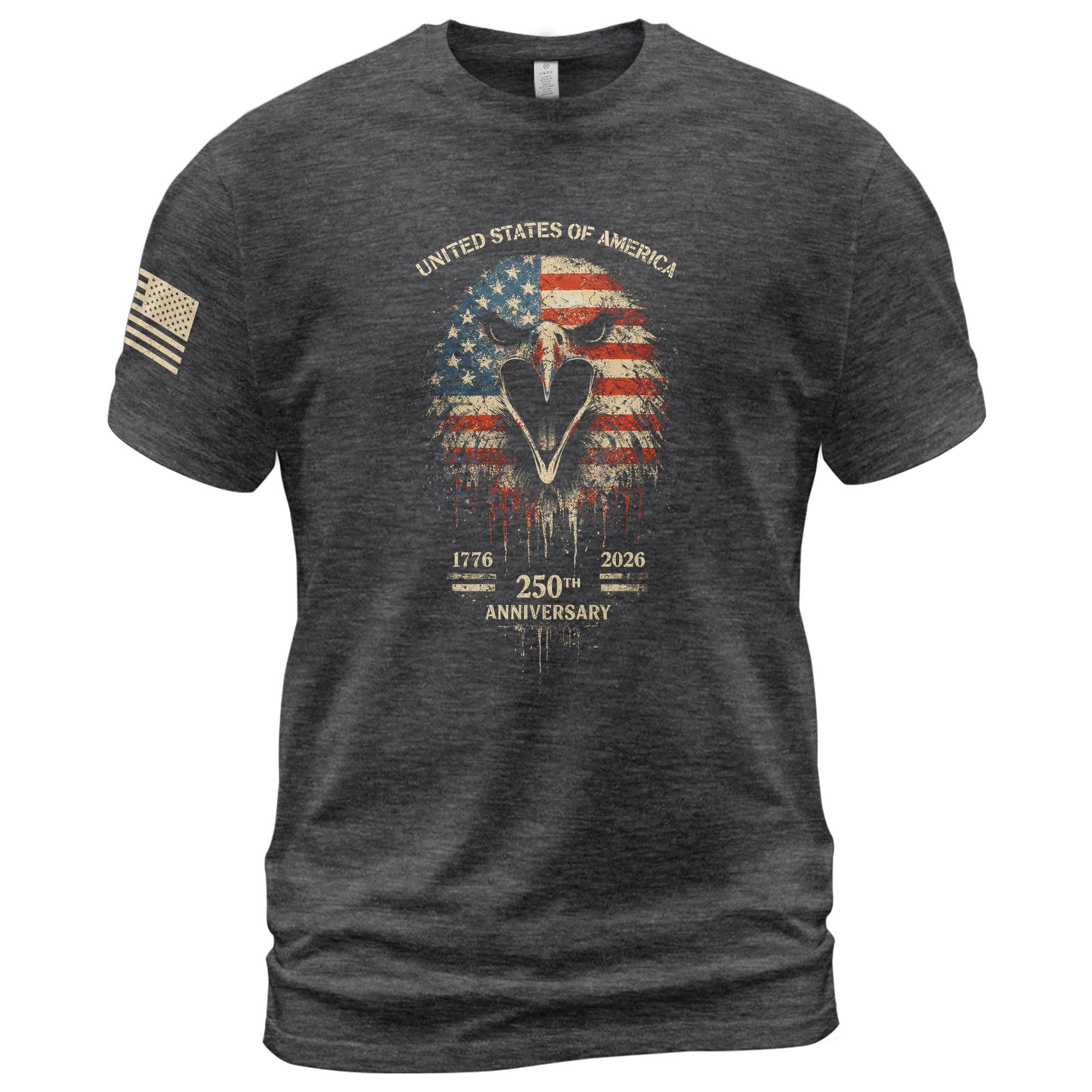 USA 250th Anniversary 1776-2026 T-Shirt – America Flag Eagle Patriotic Freedom Shirt - Rust Field Wear
