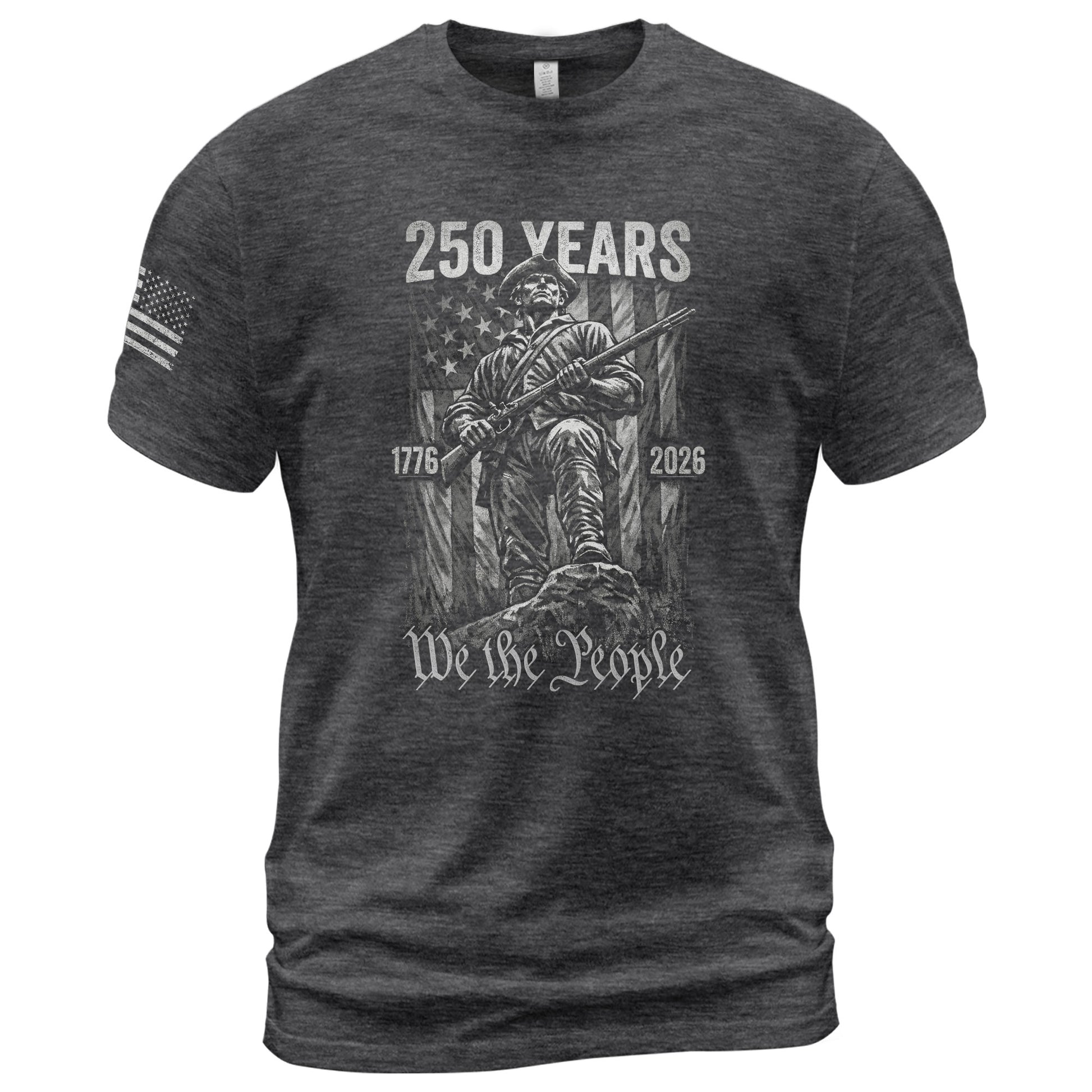 American Revolution 250th Anniversary 1776-2026 T-Shirt – We The People Minuteman Patriotic USA 250 Years Tee - Rust Field Wear