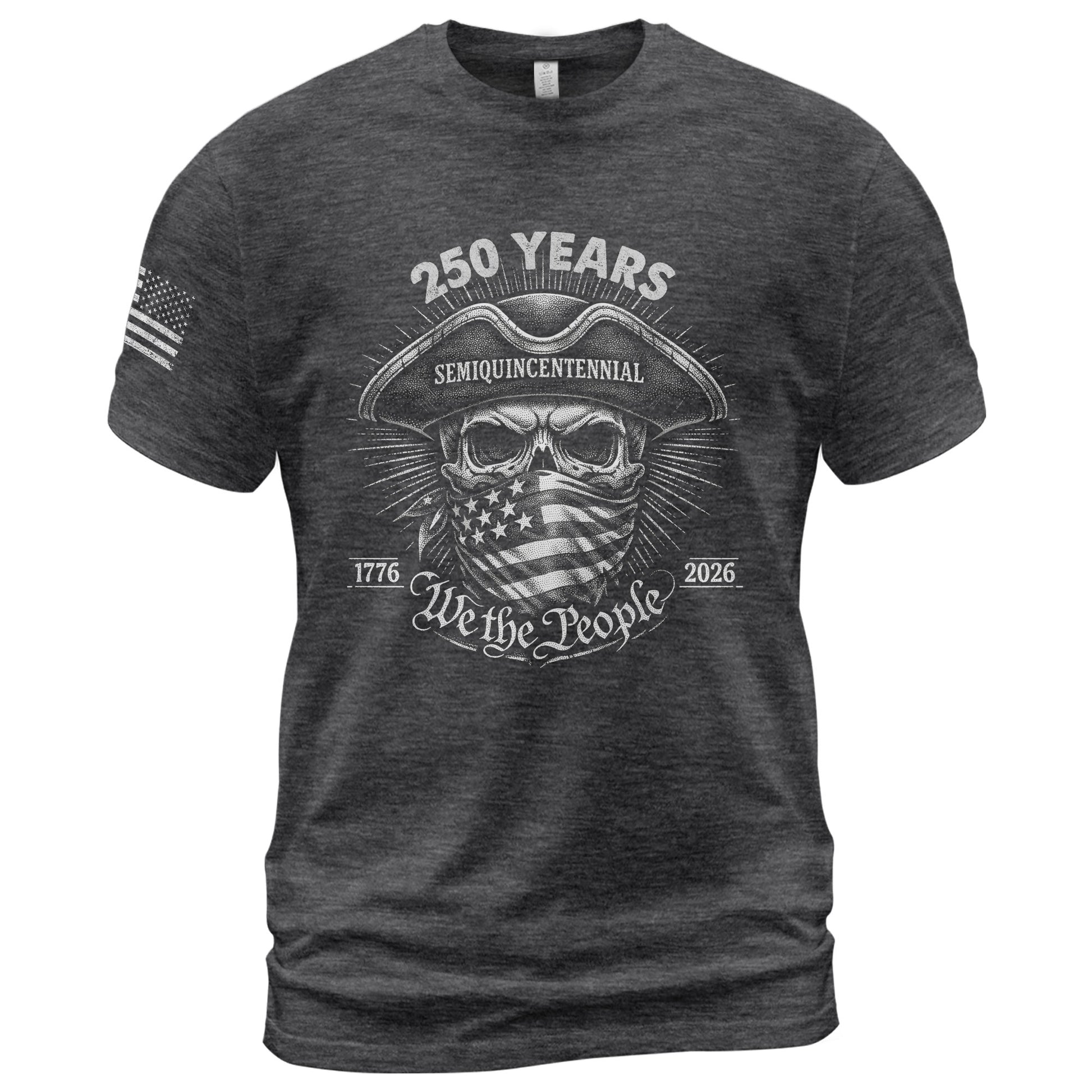 America 250th Anniversary T-Shirt (1776-2026) – We The People Patriot Skull & Revolution Tee - Rust Field Wear