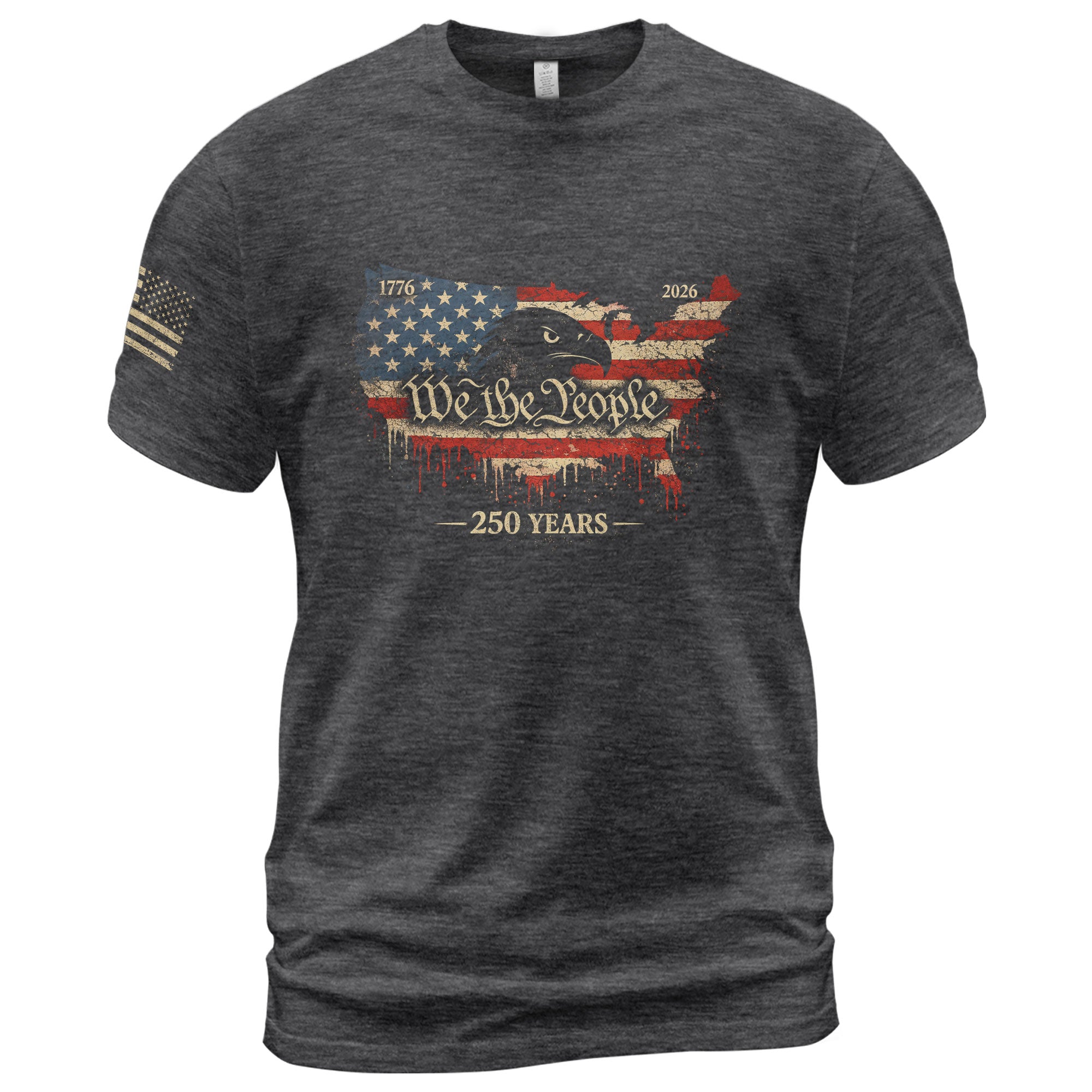 USA 250th Anniversary 1776-2026 T-Shirt – USA Map & Eagle We The People Patriotic Shirt - Rust Field Wear
