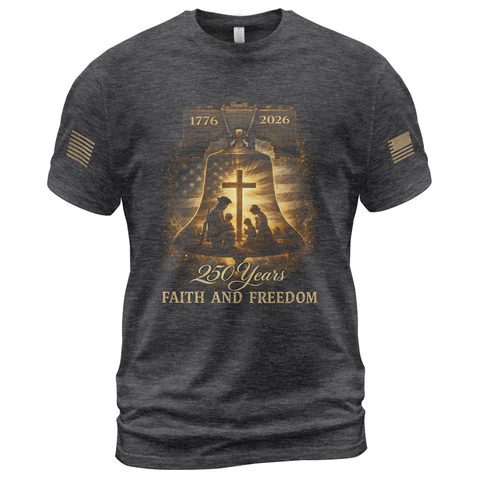 America 250th Anniversary Hoodie 1776-2026 – Family Prayer & Holy Cross Christian Hoodie - Rust Field Wear