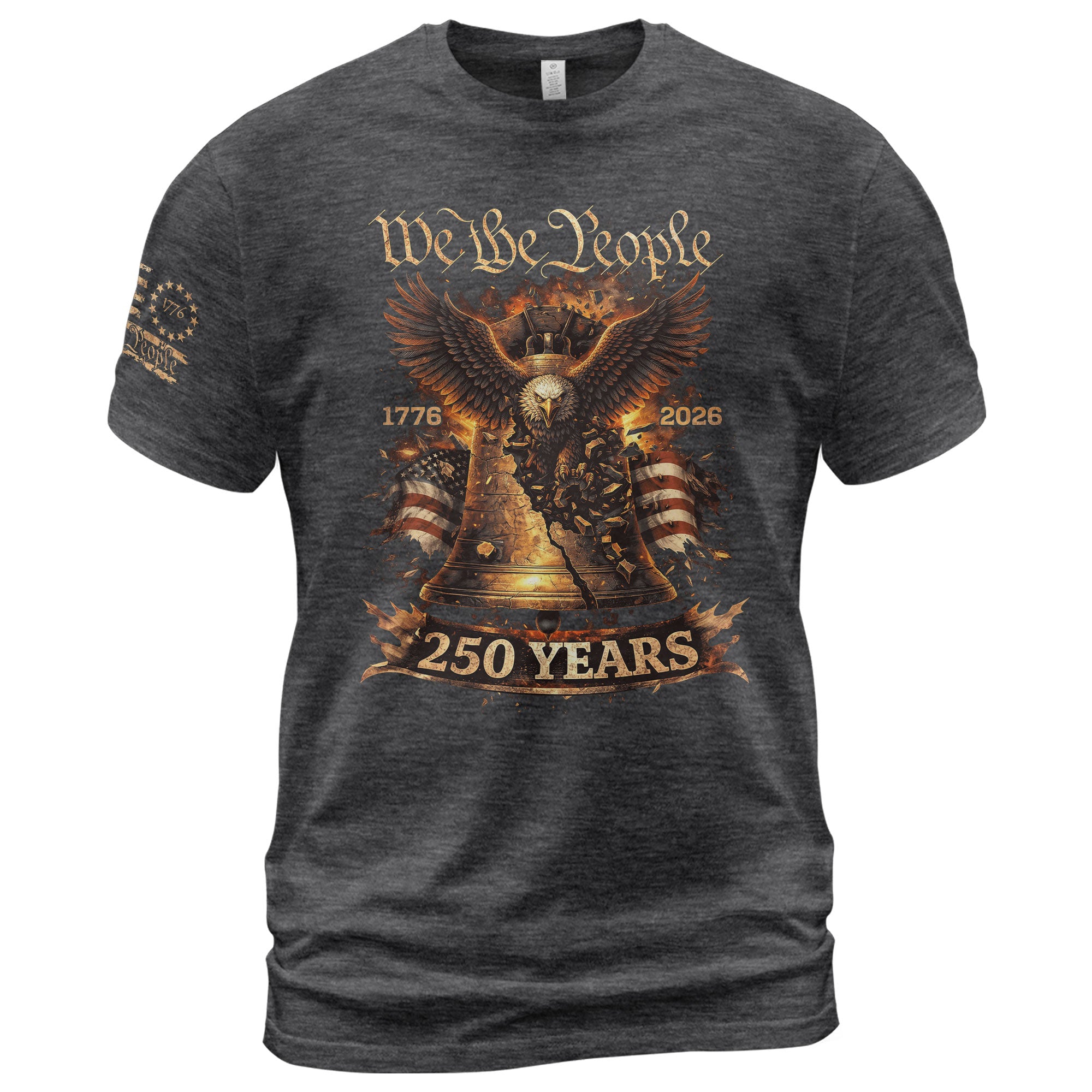 Liberty Bell Eagle We The People T-Shirt - Patriotic 250 Years Heritage Tee - Rust Field Wear