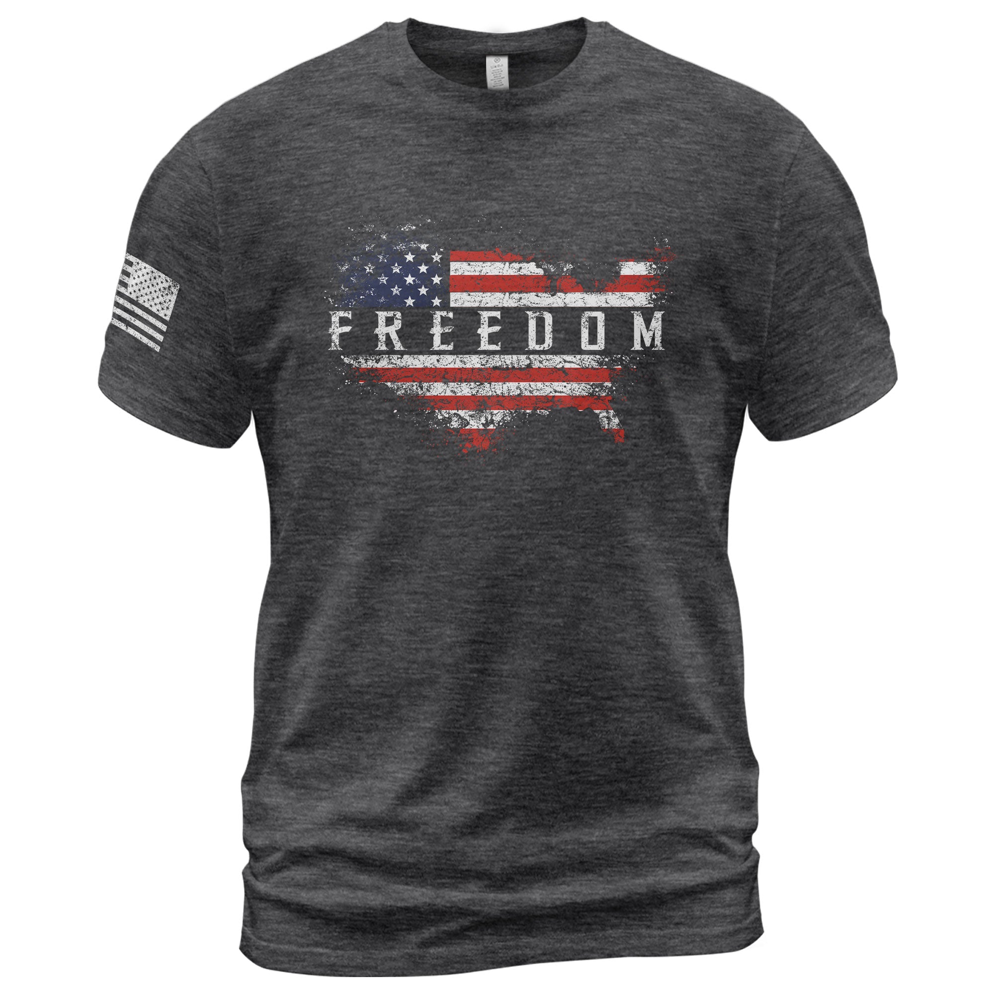 Freedom USA Map American Flag Patriotic Vintage, Patriotic T Shirts - Freedom Shirts for Men - Rust Field Wear