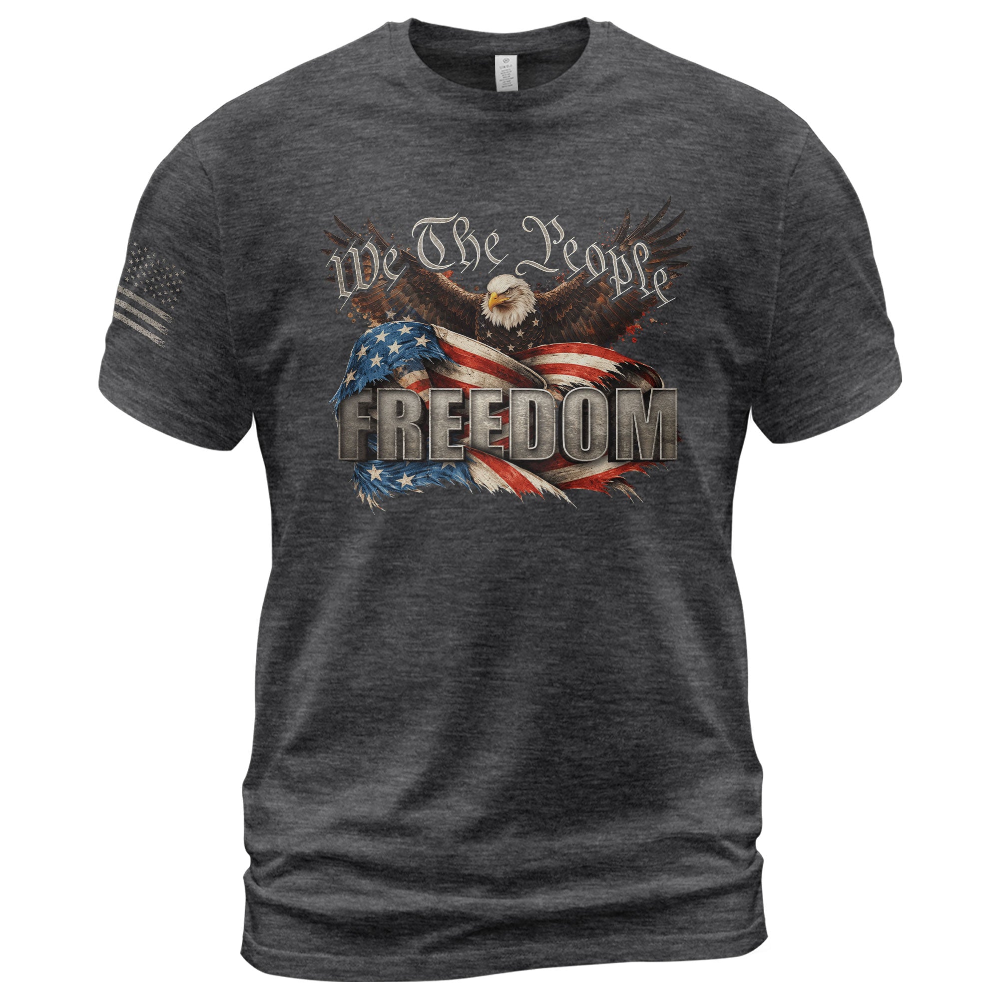 Patriotic T Shirts, American Pride Freedom We The People Flag Eagle Patriotic - Freedom Shirts for Men - Rust Field Wear