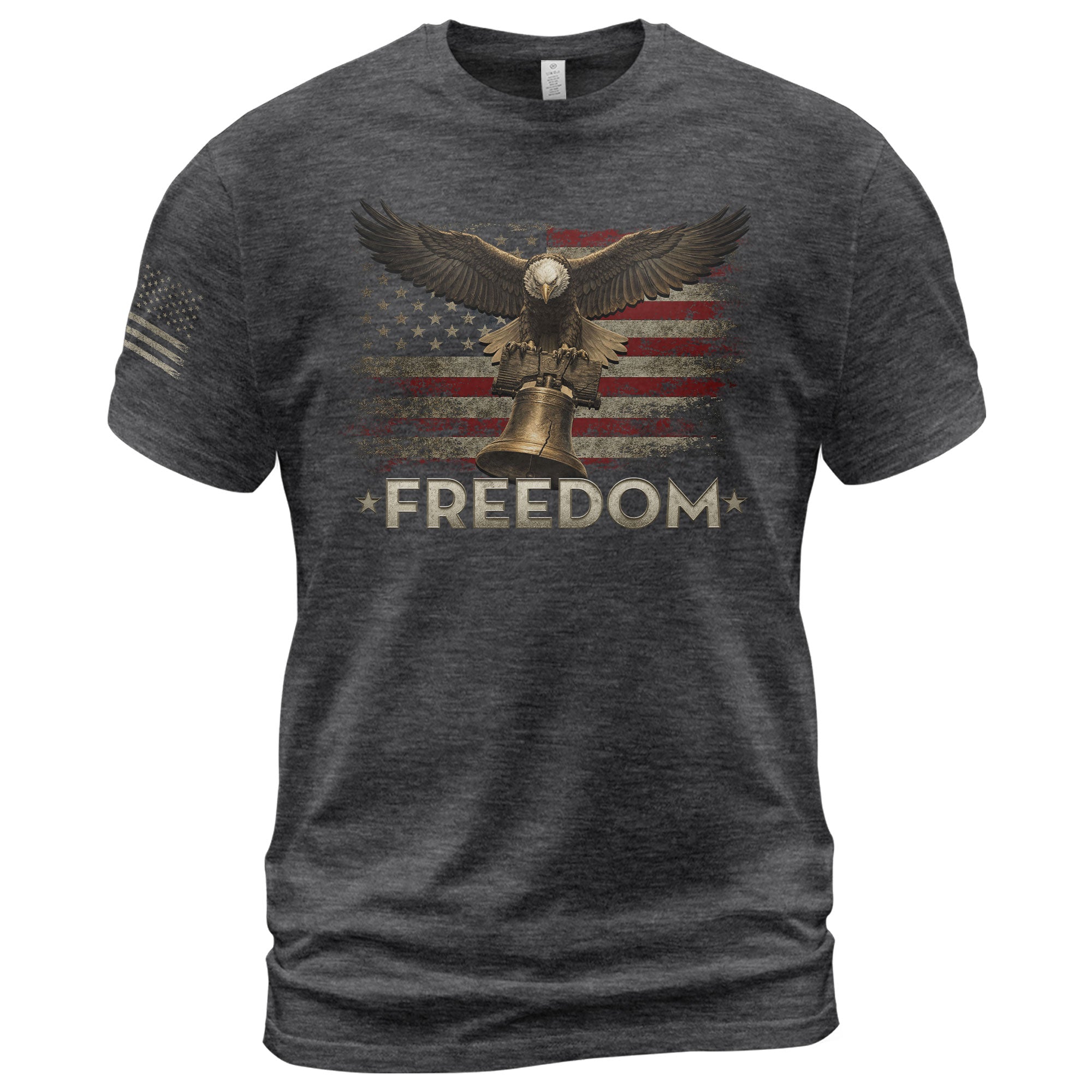 Freedom Shirts for Men, Freedom American Flag Eagle Liberty Bell Patriotic Vintage Pride - Patriotic T Shirts - Rust Field Wear