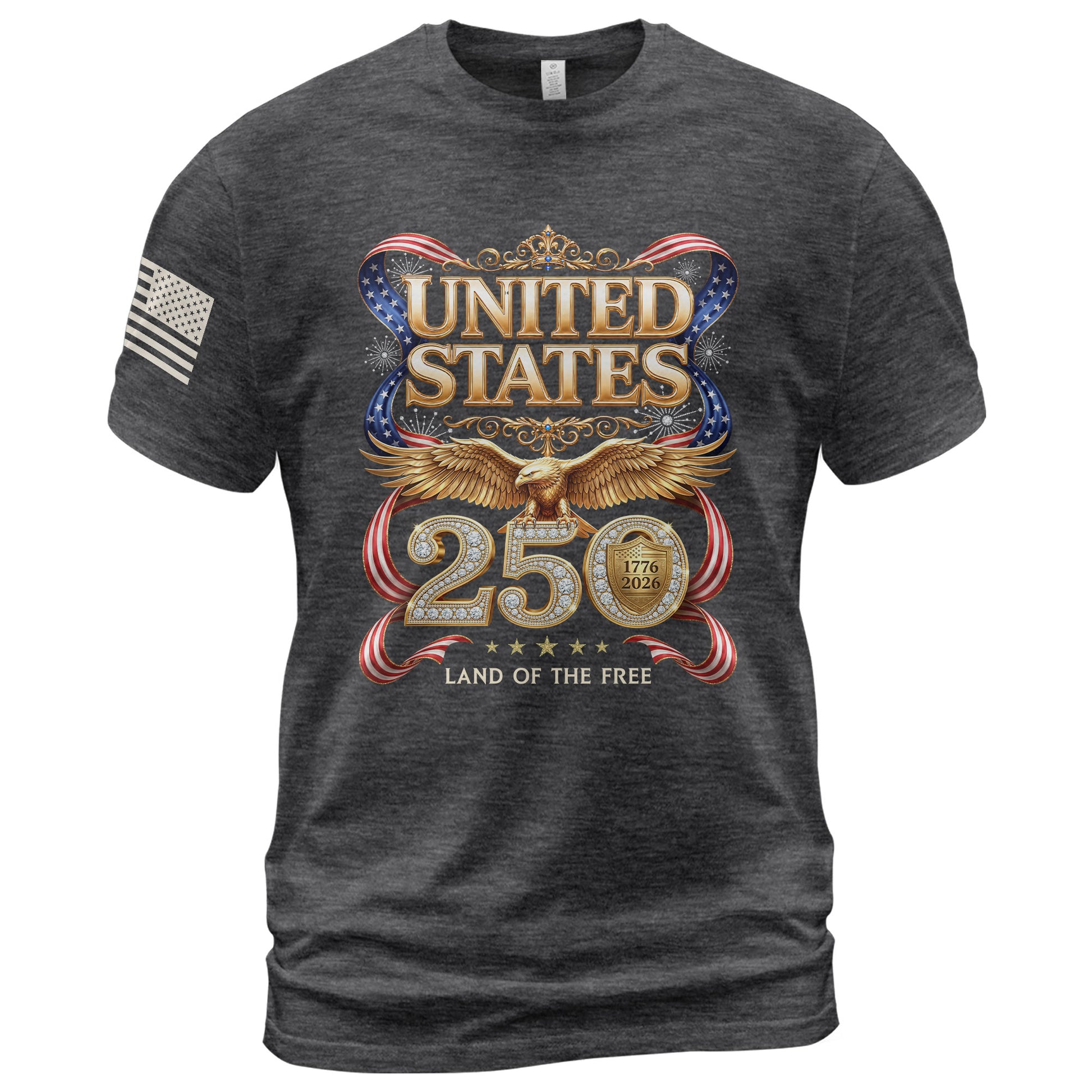 1776-2026 250th Anniversary T-Shirt - United States Golden Eagle Luxury Graphic - Rust Field Wear