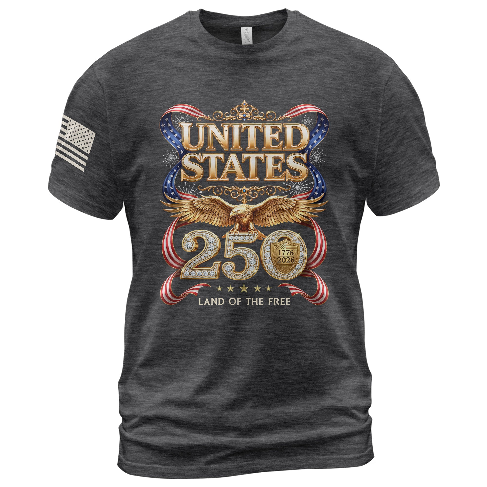 1776-2026 250th Anniversary T-Shirt - United States Golden Eagle Luxury Graphic - Rust Field Wear