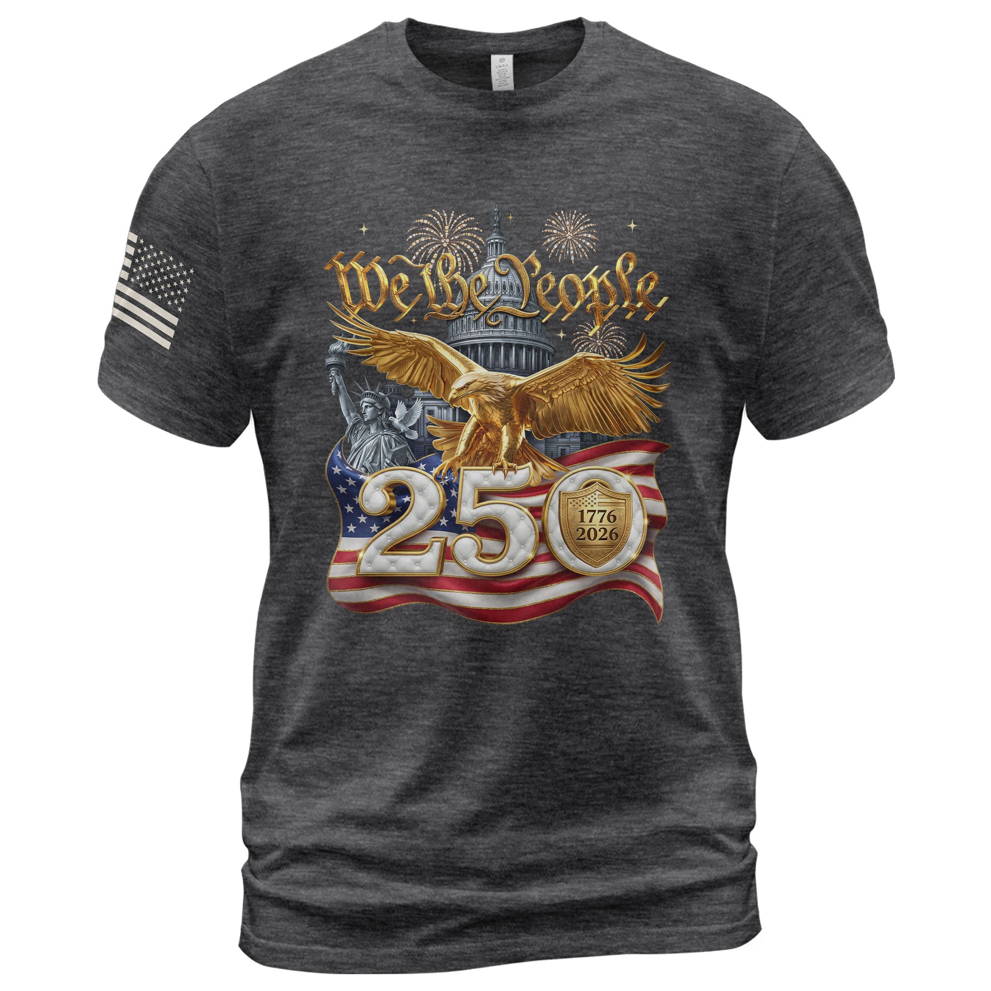 We the People 250 Years 1776-2026 T-Shirt - Capitol Liberty Eagle Patriotic Tee - Rust Field Wear